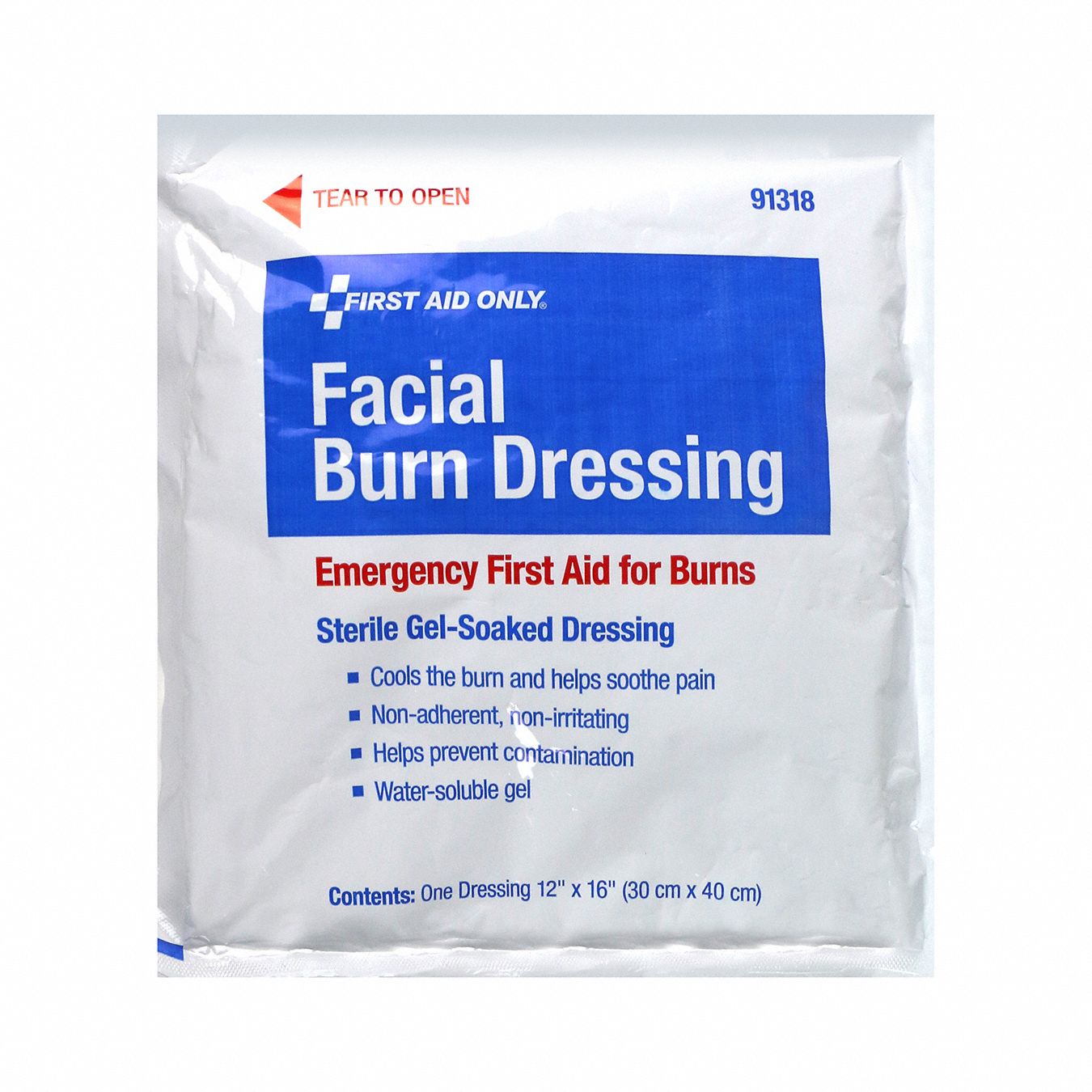 FIRST AID ONLY, Sterile, White, Facial Burn Dressing - 793PE6|91318 ...