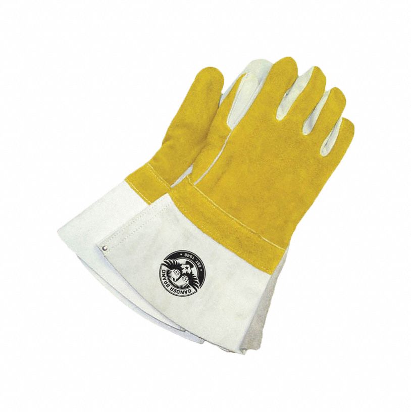 WELDING GLOVES, FIVE FINGER, LARGE, COWHIDE/SPLIT LEATHER, PAIR