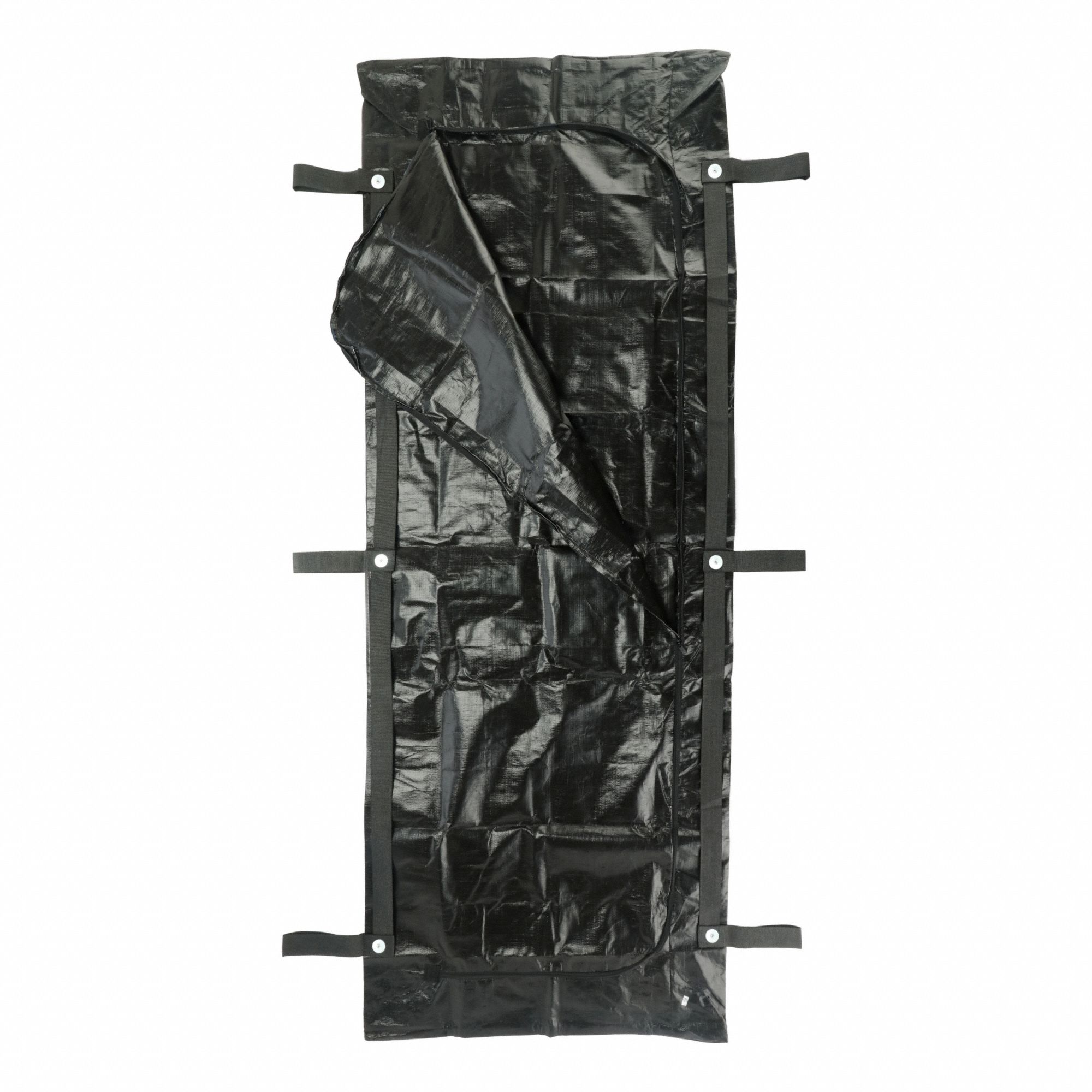 BODY BAG, BLACK, 36 IN OVERALL W, VINYL, 92½ IN OVERALL L