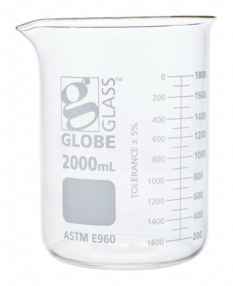 Borosilicate Glass, Low Form, Beaker 793VZ08012000 Grainger