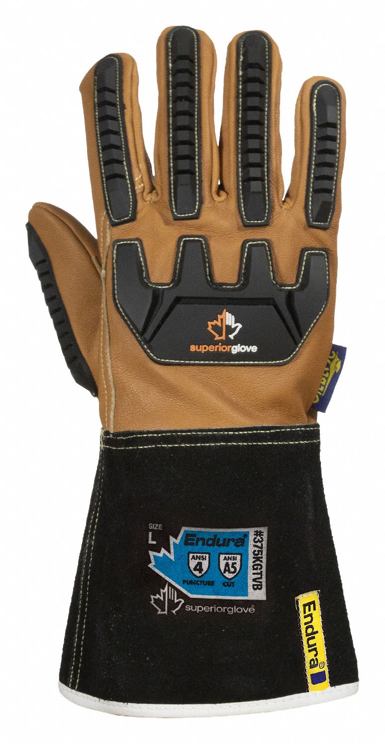 GOATSKIN DRIVER'S GLOVES'S GLOVES, L, BLACK/TAN, THERMOPLASTIC RUBBER BACK/KNUCKLE PADDING