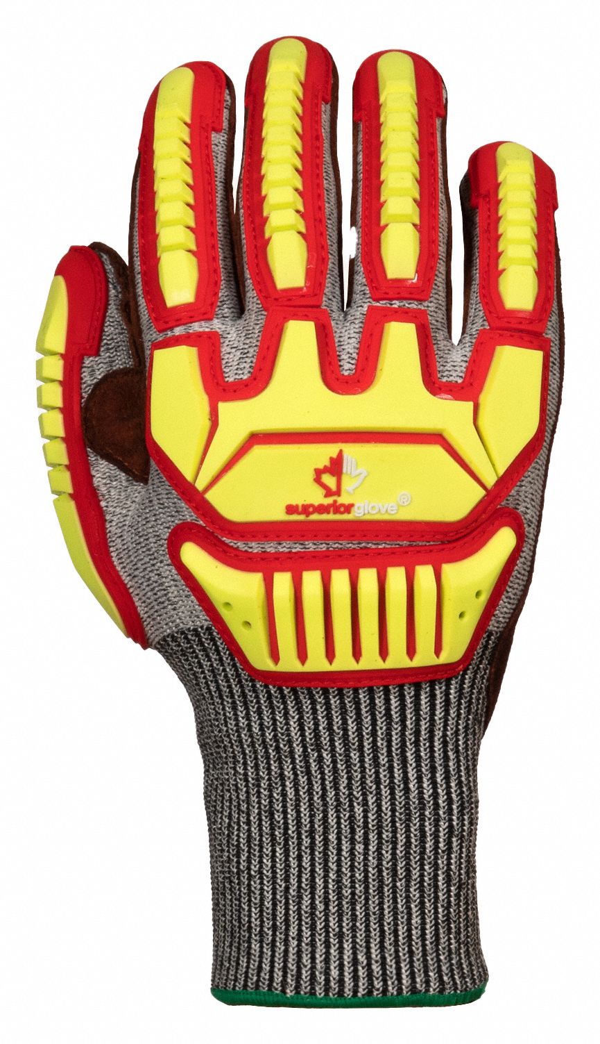 CUT-RESISTANT GLOVES, XXXL, BROWN/GRY/YLW, 10¾ IN, 13 GA, KNIT WRIST CUFF, HPPE