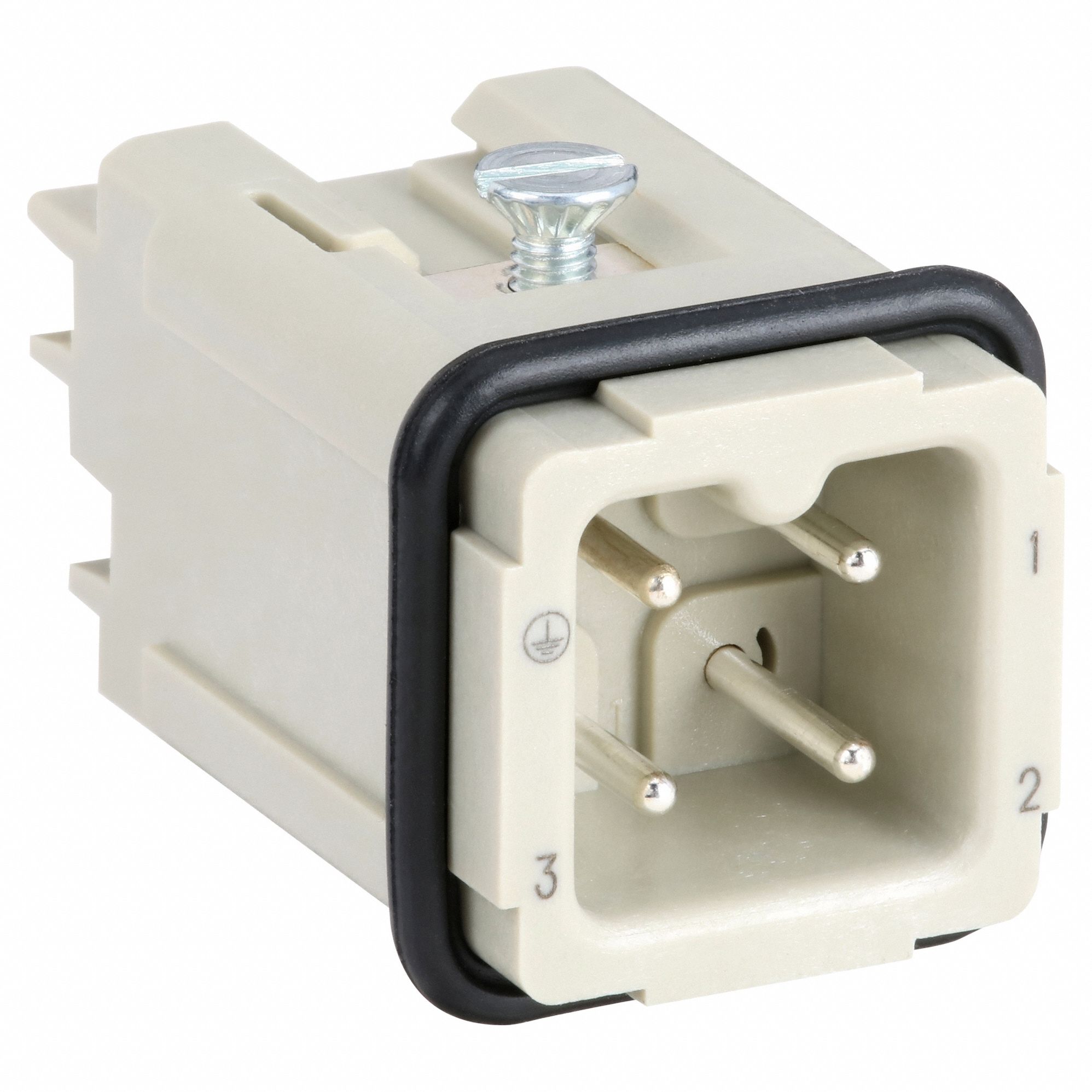Industrial Rectangular Connector Insert: Han® A, Spring-Clamp, Male, 10 A Current Rating