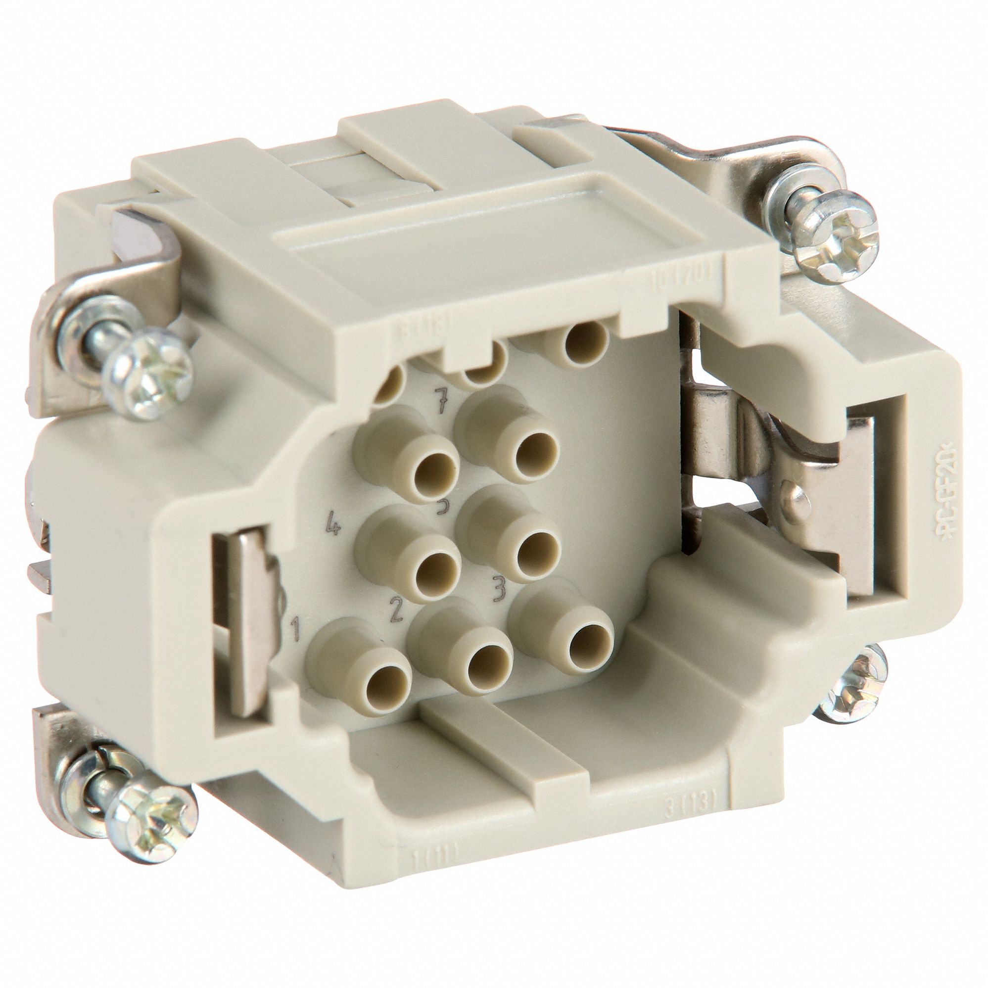 Industrial Rectangular Connector Insert: Han® EE, Crimp, Male, 16 A Current Rating, Gray