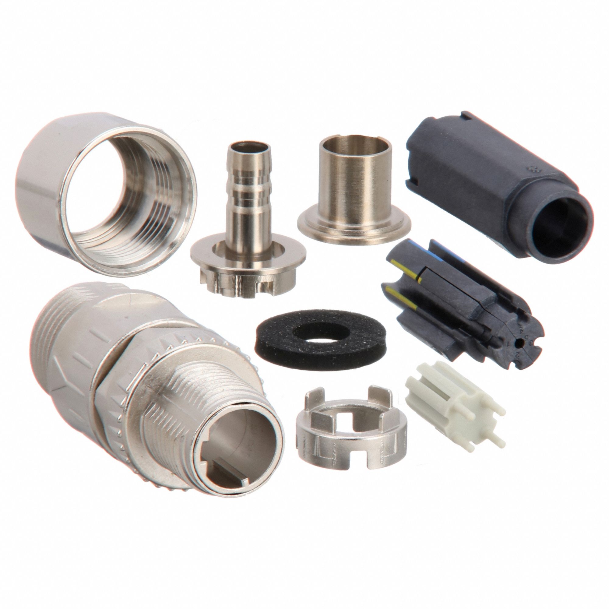 M12 Circular Connector: D Coded, 4 Pin, M12 Male Thread, IP65/IP67, Crimp, Straight