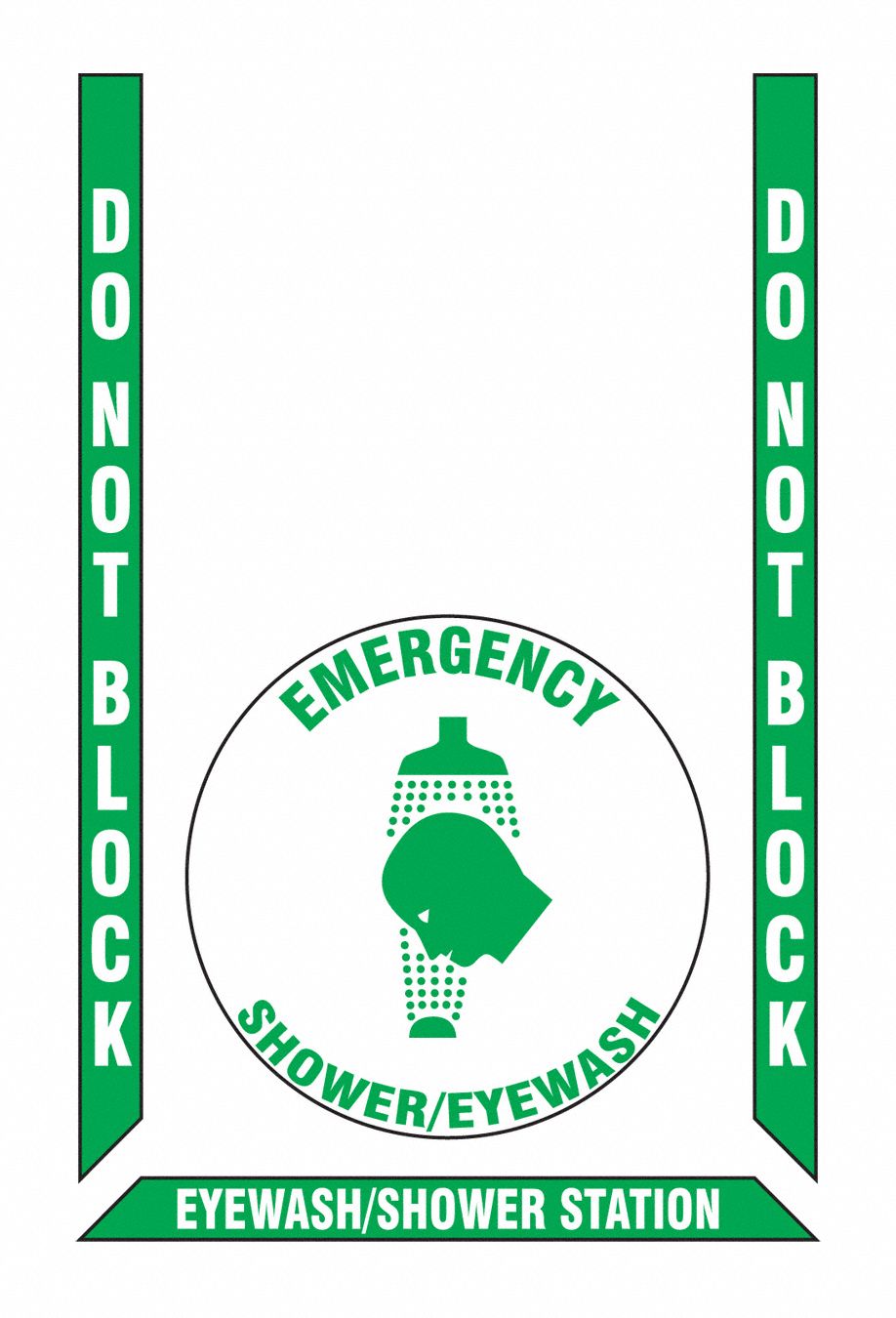 Floor Sign: Vinyl, Adhesive Sign Mounting, 36 in x 24 in Nominal Sign Size, 0.027 in Thick