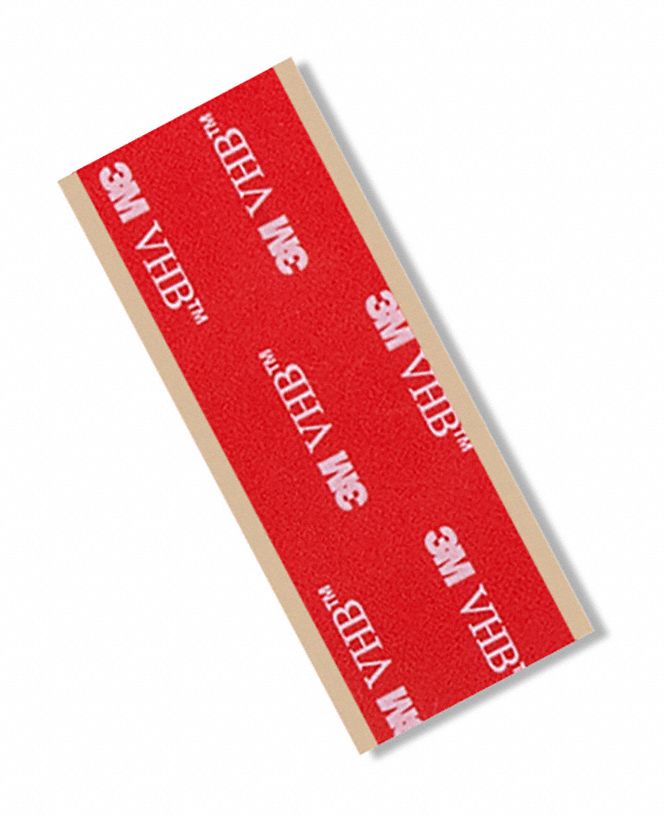 Foam Tape: Conformable, Strip, 1/2 in x 2 in, 25 mil Thick, Gray, Acrylic, Closed, 100 PK