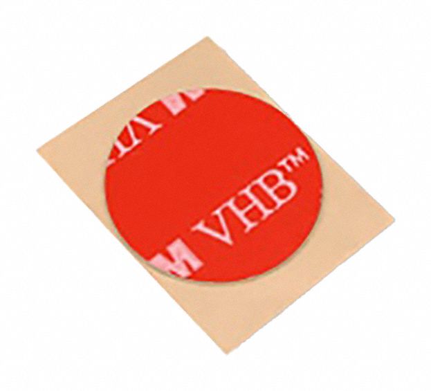 Foam Tape: Conformable, Disc, 1/2 in, 1/2 in Dia, 25 mil Thick, Gray, Acrylic, Closed, 100 PK