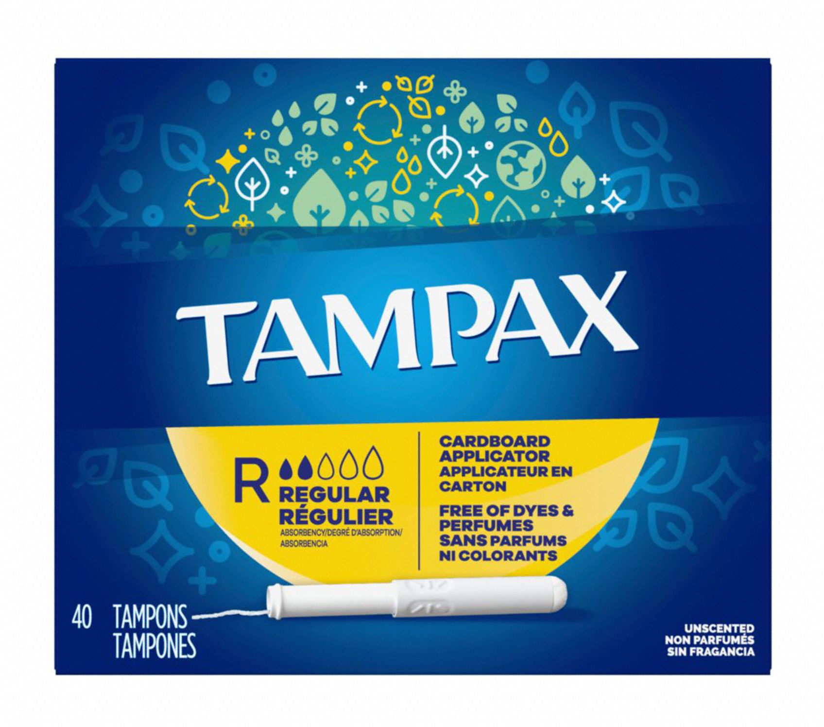 TAMPAX, Regular, Cardboard Applicator, Tampons with Applicator 794A4224751 Grainger