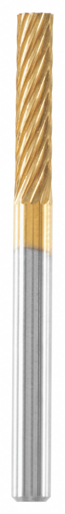 Carving Bit: Tungsten Carbide, Cylinder, 1/8 in Head Wd, 1/4 in Head Lg, 1/8 in Shank Dia