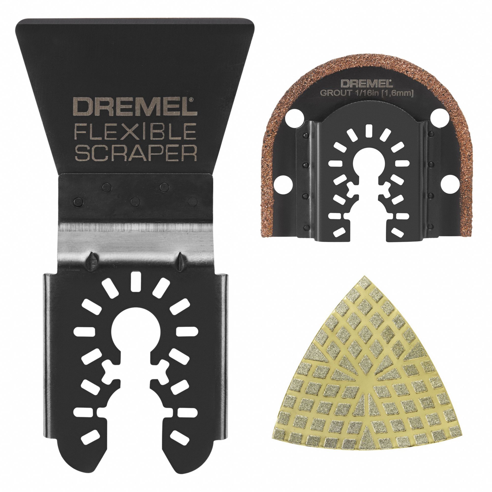 3 Blades, Flex Scraper/Grout Blade, Oscillating Tool Blade Set 794AC1