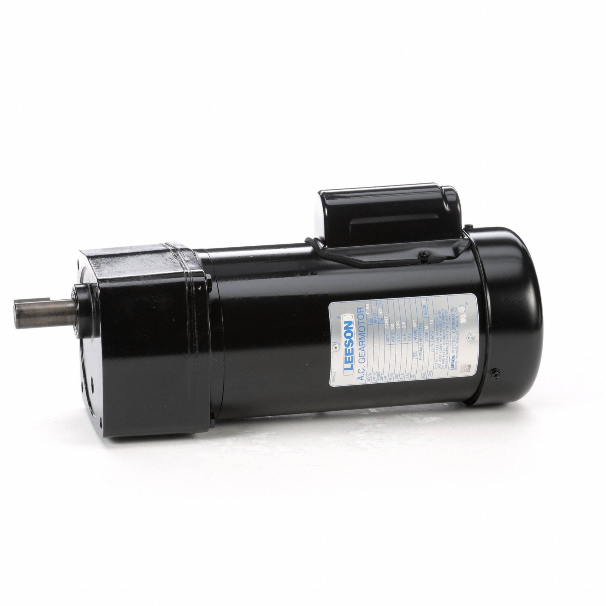 AC Gearmotor: Parallel, Single Output Shaft, Capacitor-Start, TEFC, 173 RPM, 0.33 hp Input