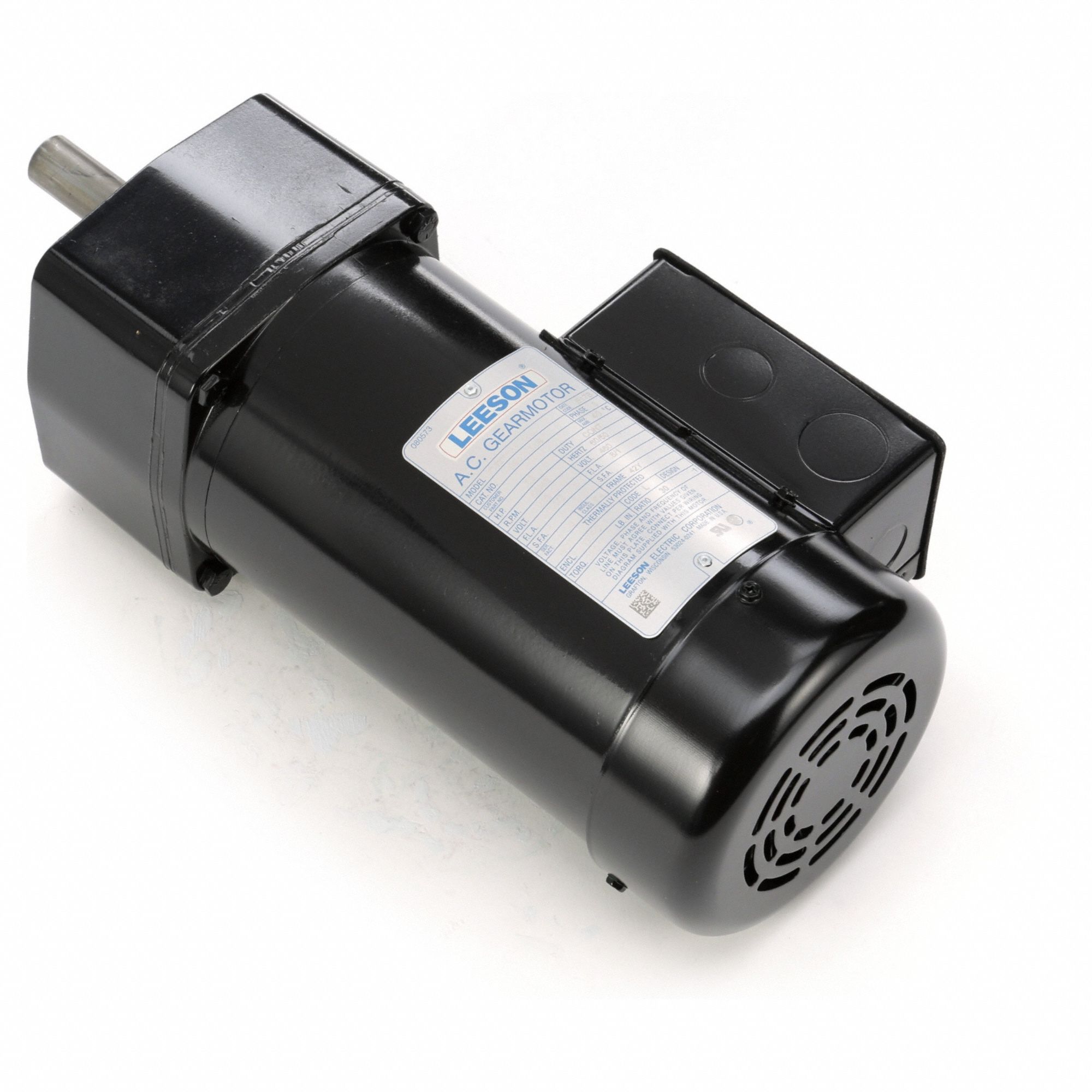AC Gearmotor: Parallel, Single Output Shaft, 3-Phase, TEFC, 58 RPM, 320 in-lb Max Torque