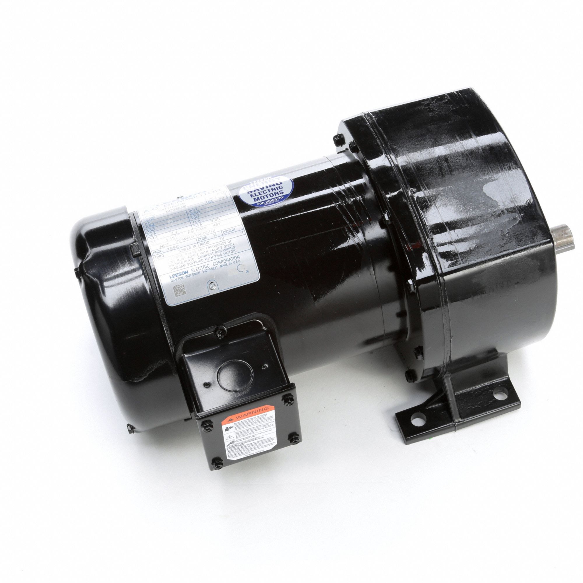 AC Gearmotor: Parallel, Single Output Shaft, 3-Phase, TEFC, 91 RPM, 339 in-lb Max Torque