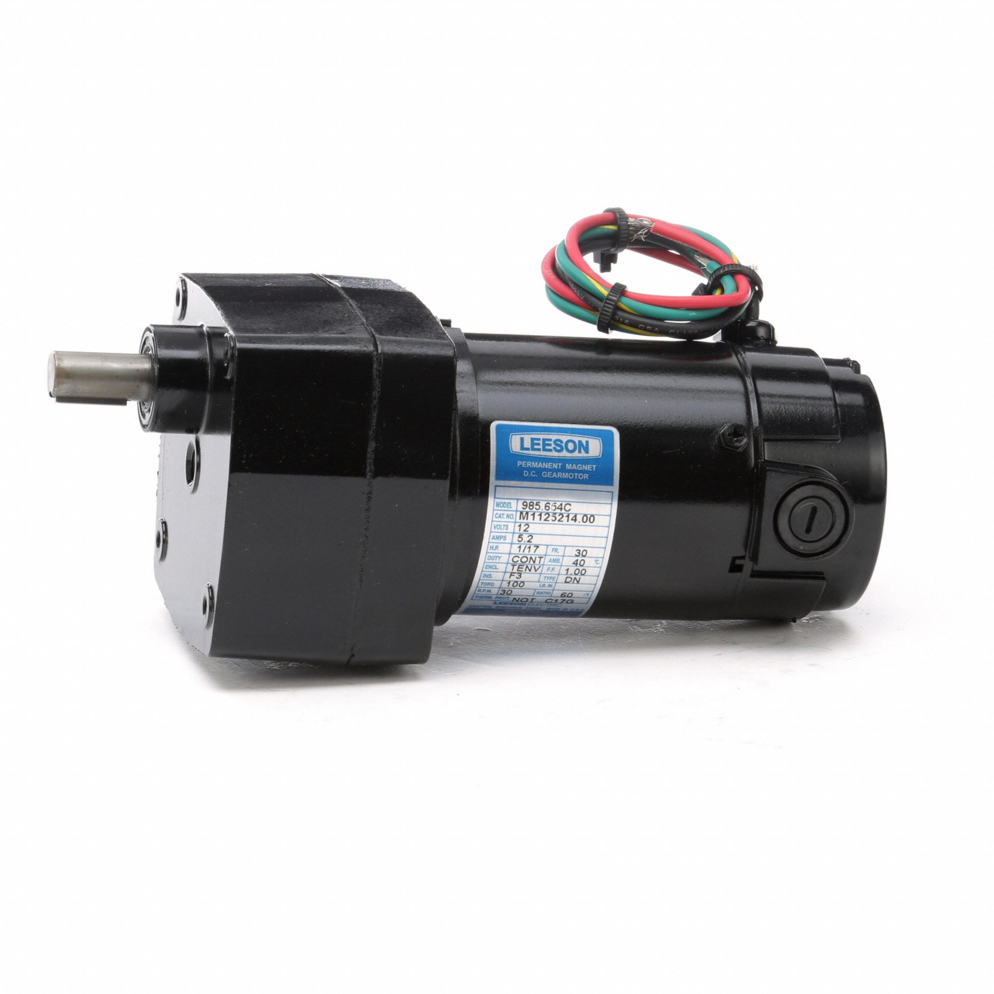 LEESON Parallel Shaft Gearmotors, Nameplate RPM: 30 RPM, Max. Torque ...