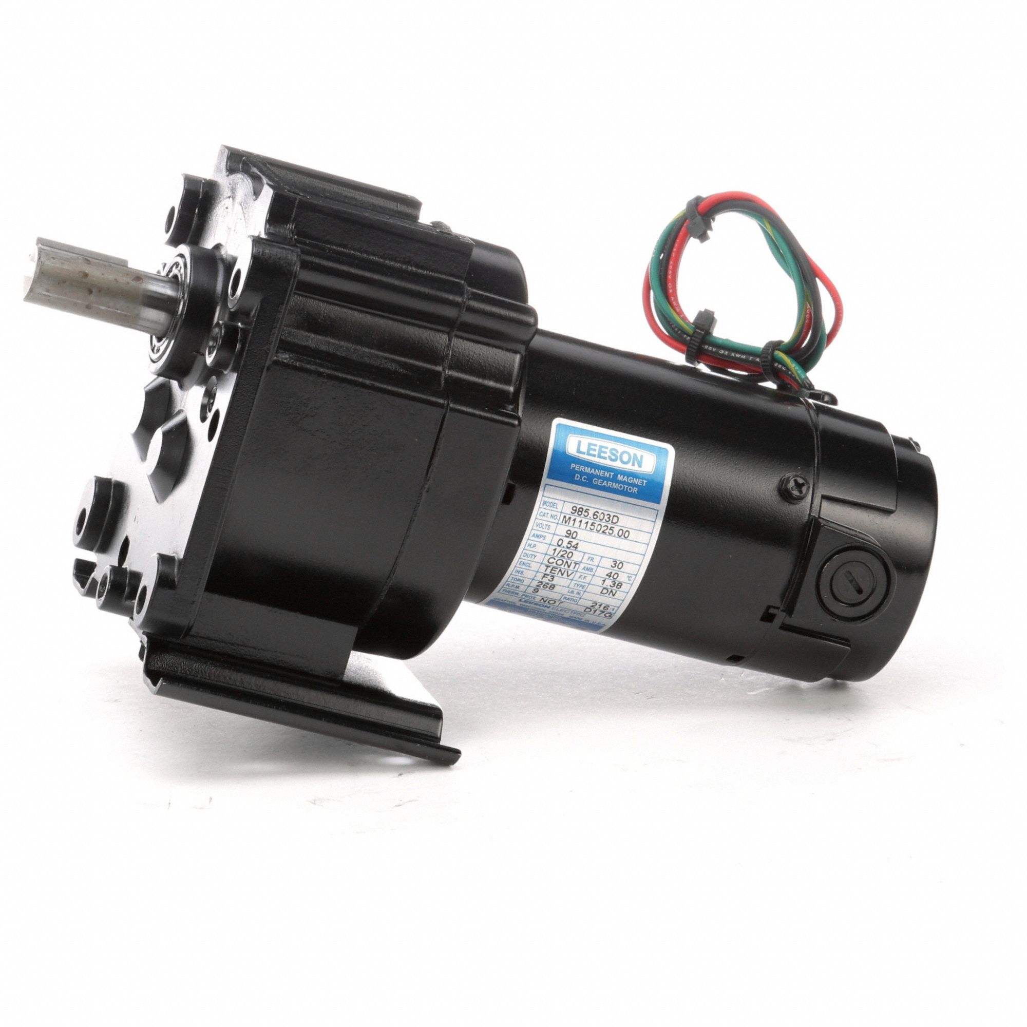 Parallel Shaft Gearmotors: Parallel, 90V DC, TENV, 9 RPM, 268 in-lb Max Torque, 216:1, 0.54 A
