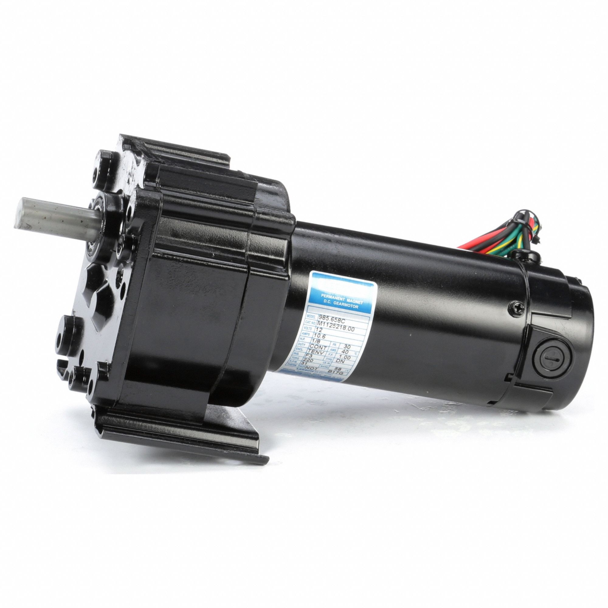 Parallel Shaft Gearmotors: Parallel, 12V DC, TENV, 31 RPM, 220 in-lb Max Torque, 58:1, 10.6 A