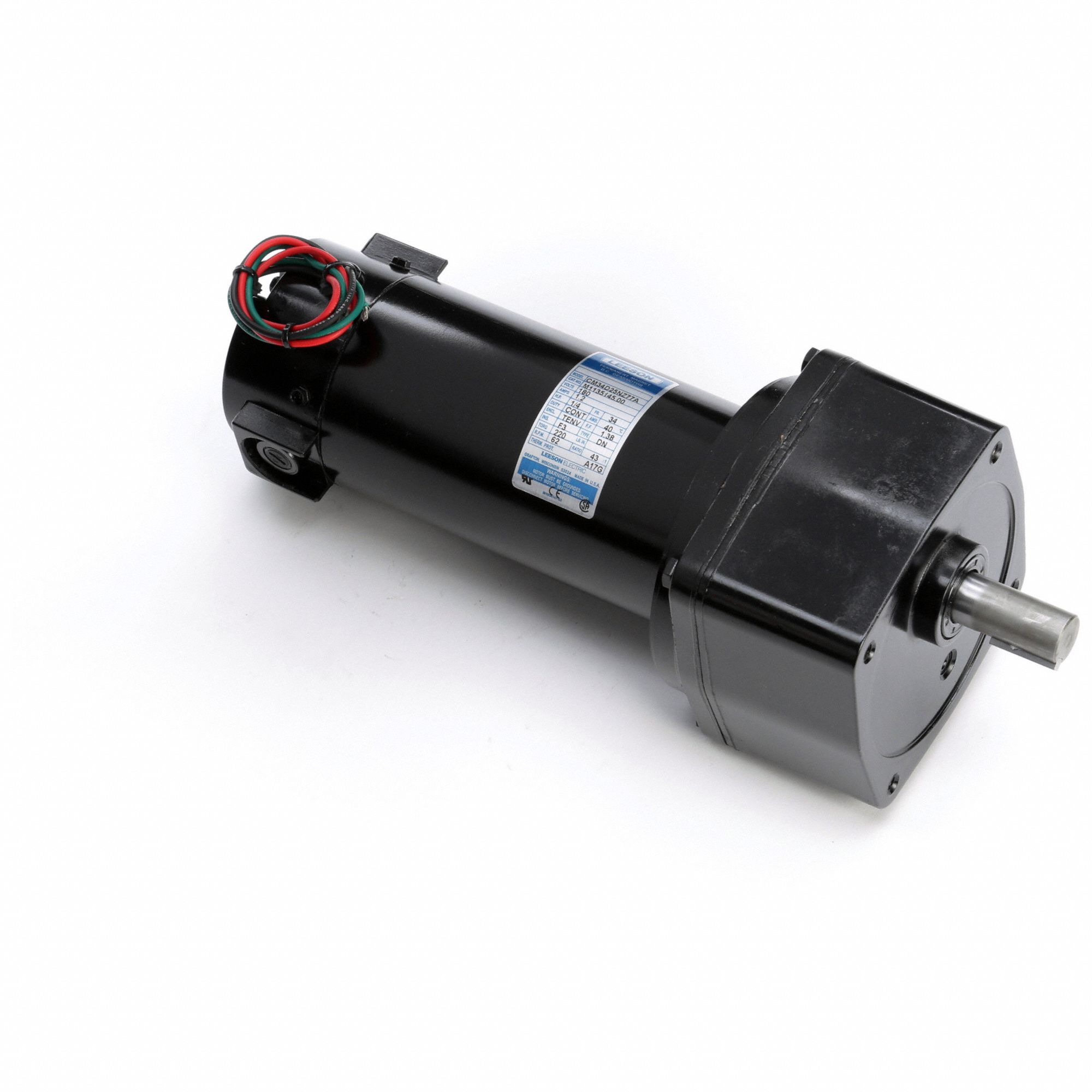 LEESON Parallel Shaft Gearmotors, Nameplate RPM: 62 RPM, Max. Torque ...