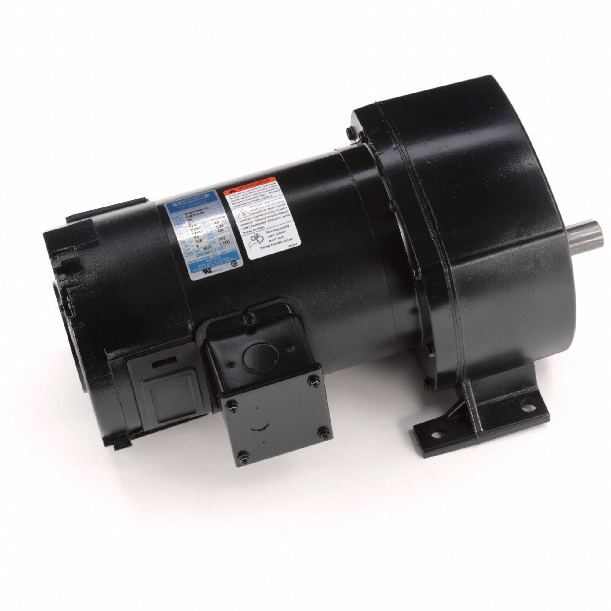 Parallel Shaft Gearmotors: Parallel, 90V DC, TENV, 8 RPM, 1, 087 in-lb Max Torque, 212:1
