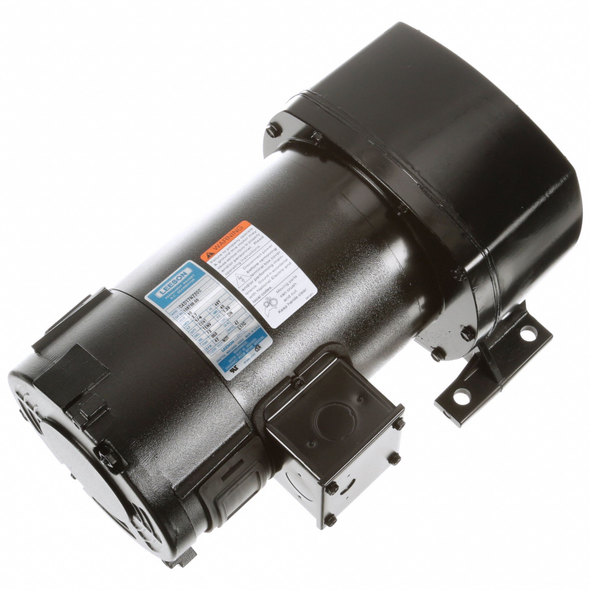 Parallel Shaft Gearmotors: Parallel, 90V DC, TENV, 42 RPM, 353 in-lb Max Torque, 42:1, 2.7 A