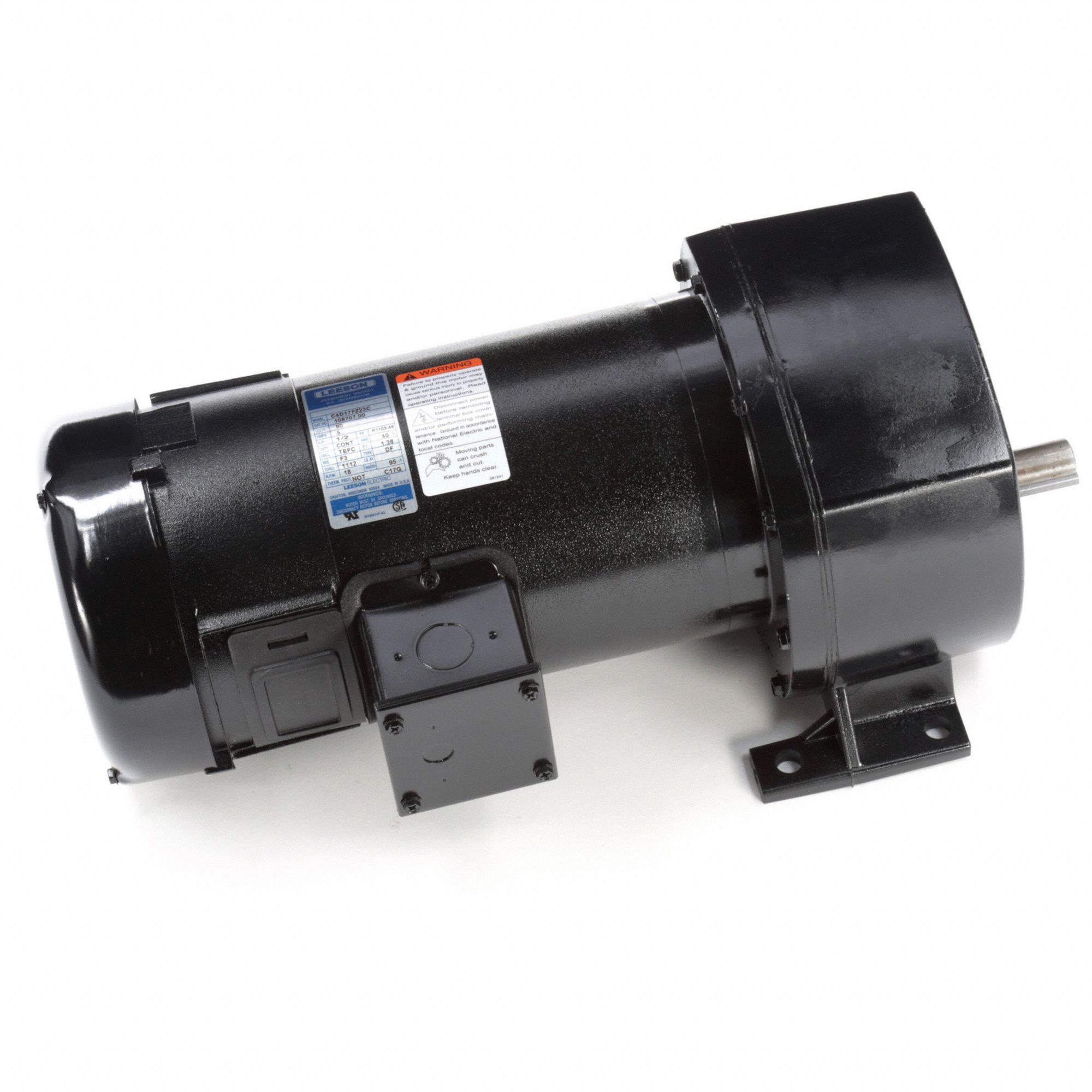 Parallel Shaft Gearmotors: Parallel, 90V DC, TEFC, 18 RPM, 1, 112 in-lb Max Torque, 95:1, 5 A