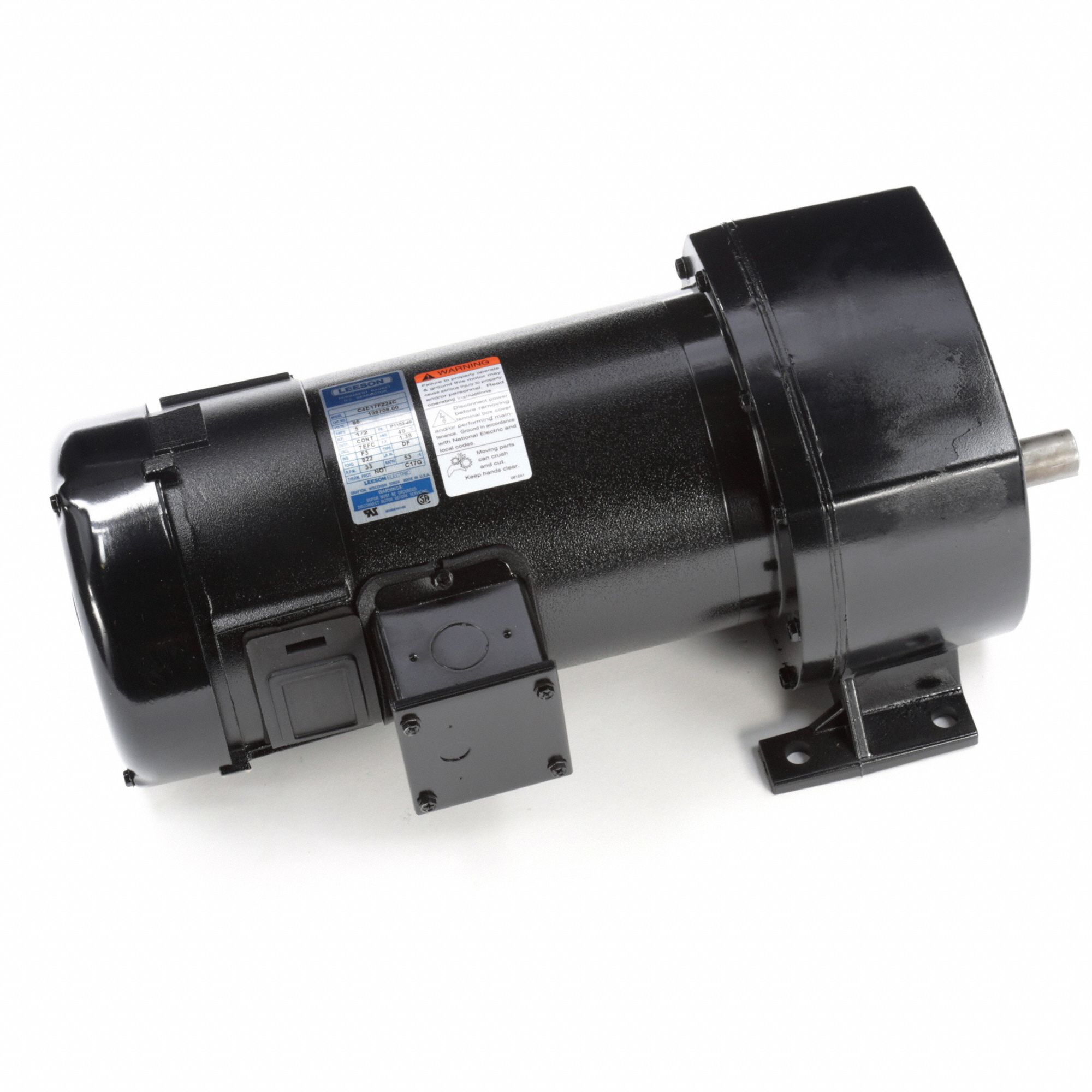 Parallel Shaft Gearmotors: Parallel, 90V DC, TEFC, 33 RPM, 822 in-lb Max Torque, 53:1, 5 A