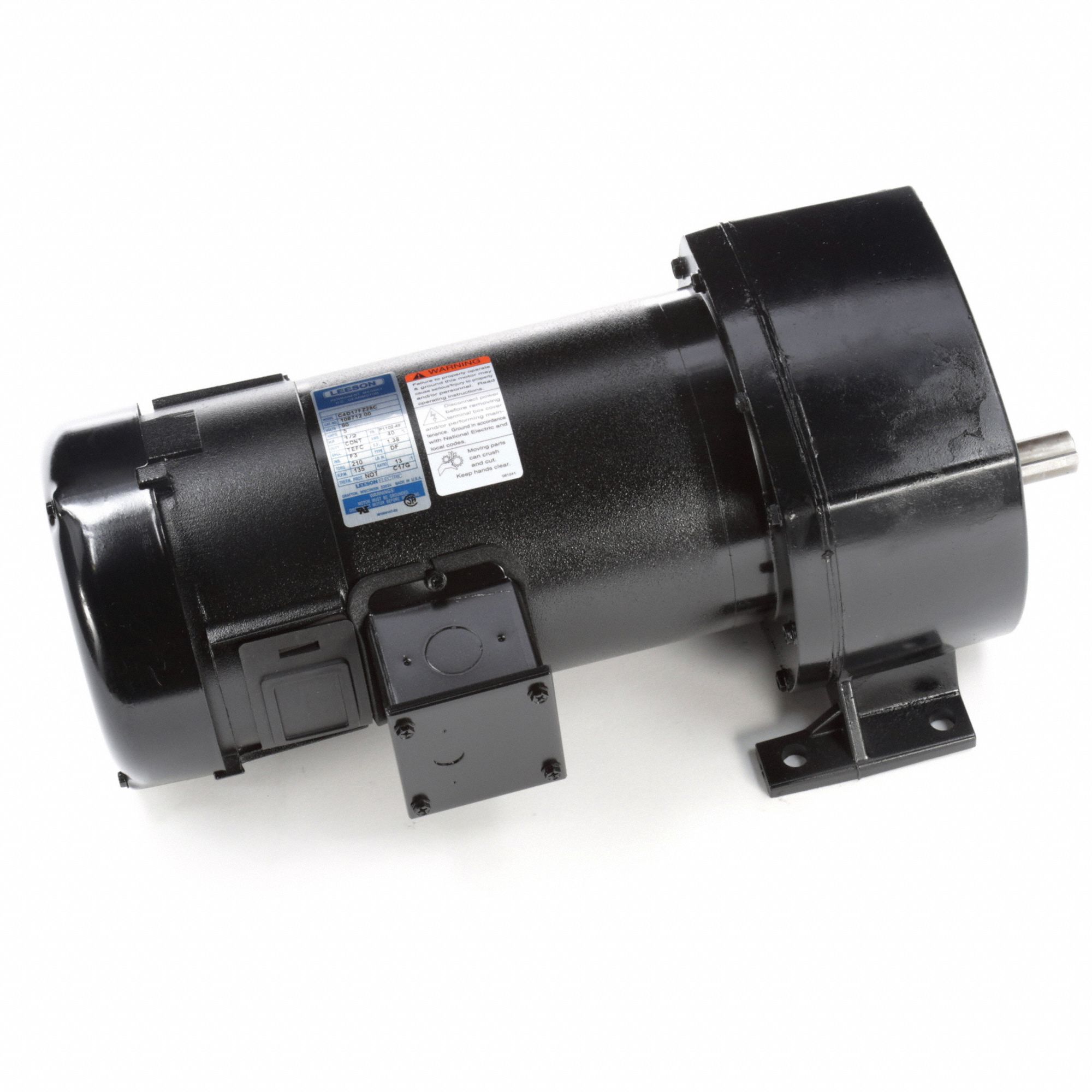 Parallel Shaft Gearmotors: Parallel, 90V DC, TEFC, 135 RPM, 210 in-lb Max Torque, 13:1, 5 A