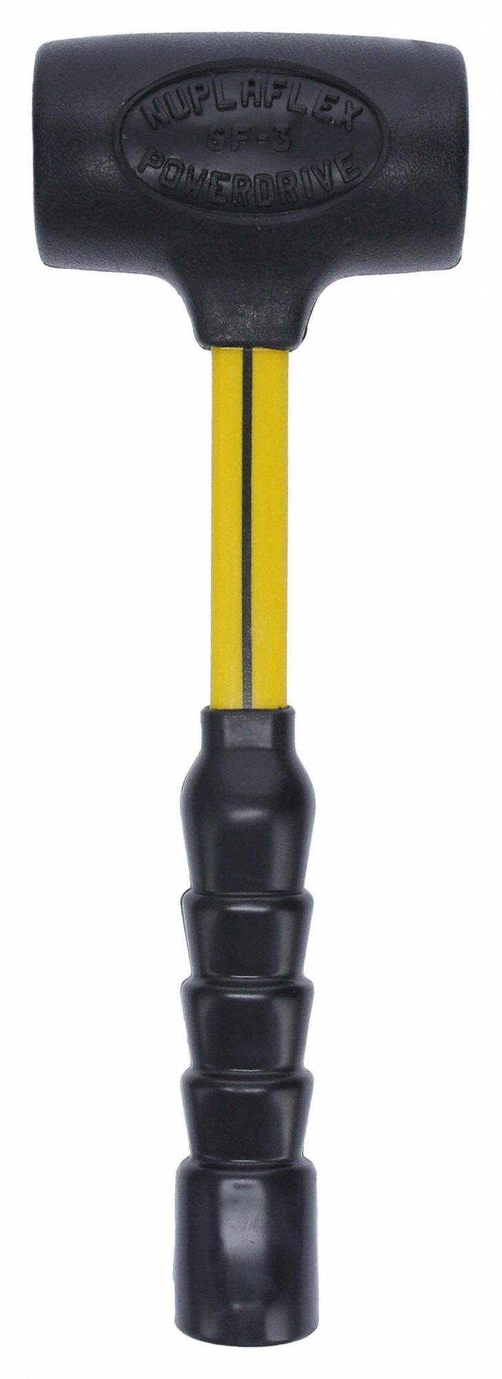 DEAD BLOW HAMMER, FIBREGLASS HANDLE, 3 LB HEAD WT, 2⅜ IN HAMMER FACE DIA, 15 IN OVERALL L