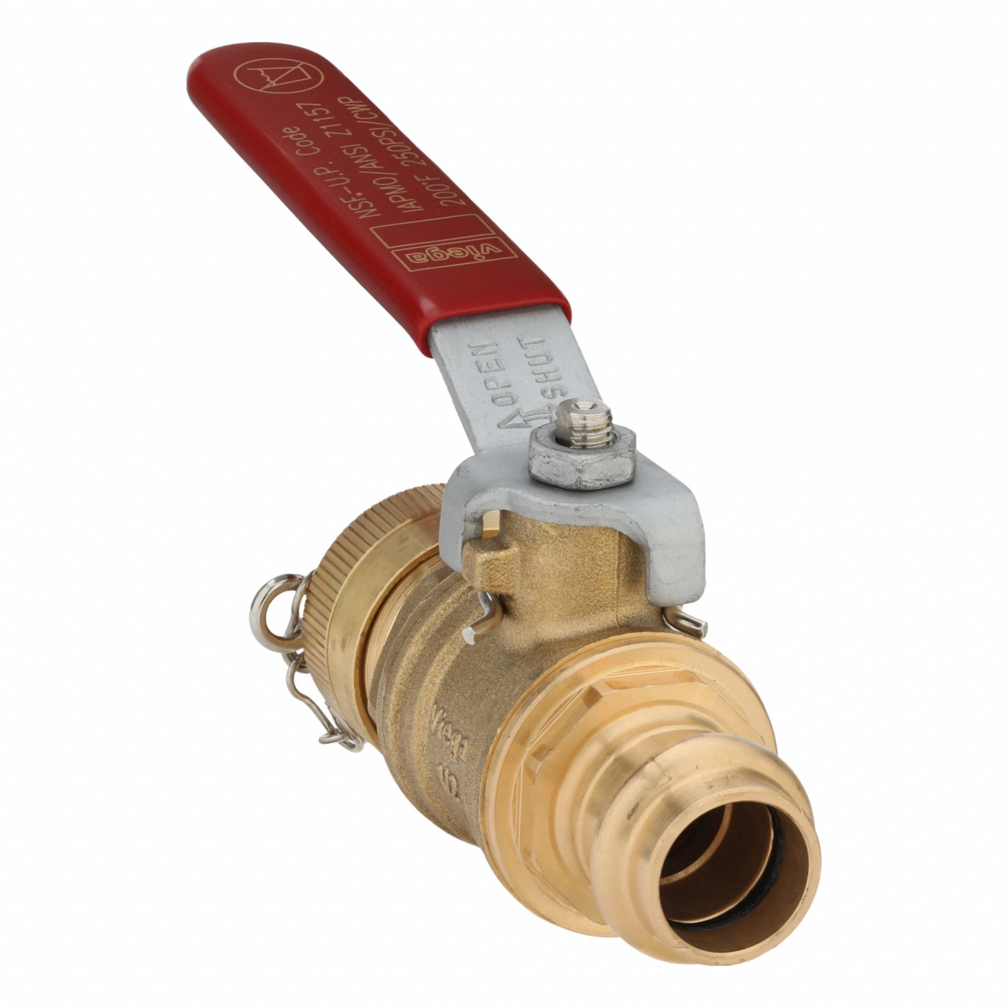 VIEGA PROPRESS Manual Two-Way Ball Valve: 1/2 in Size, Brass/Bronze, Straight, Press x MGHT (MPN 24090). Key specifications — Brand: VIEGA PROPRESS; Handle: Locking Lever.