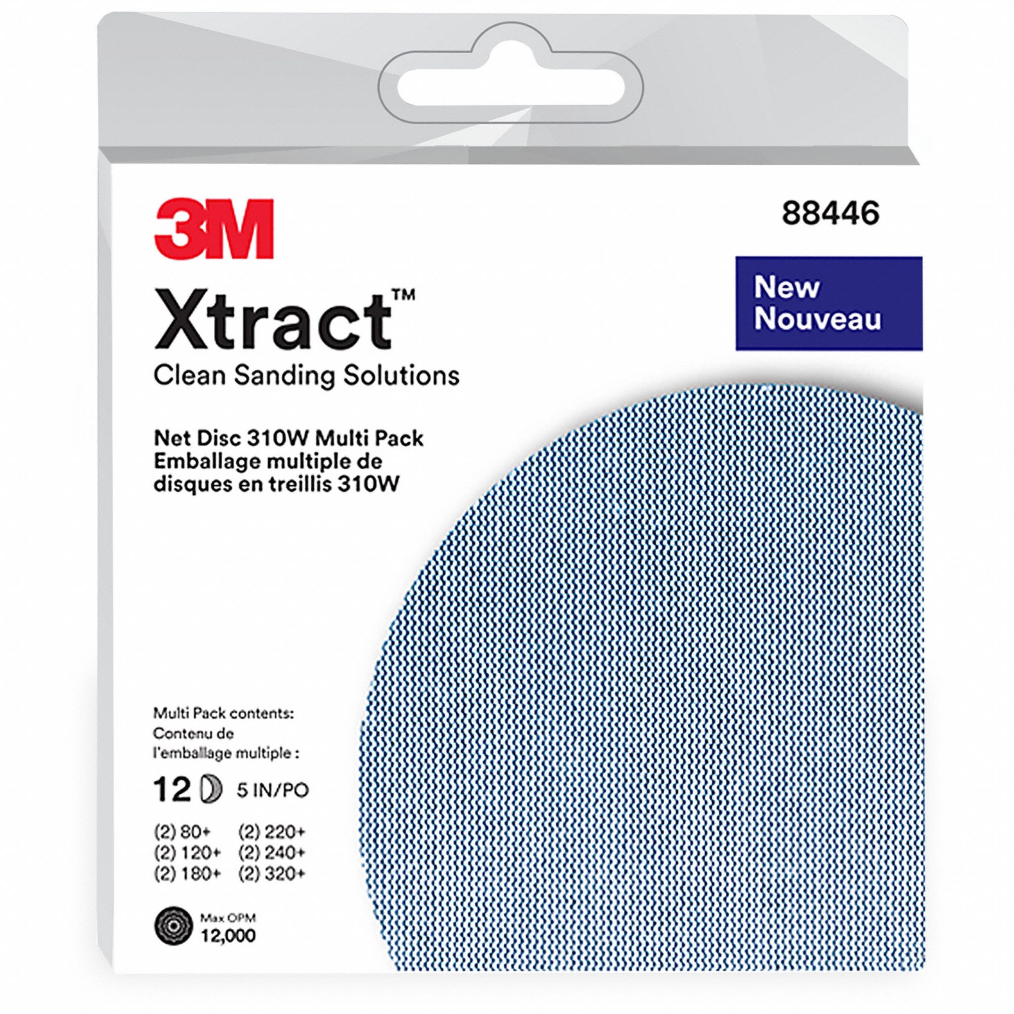 3M, 5 in Dia, Mesh, HookandLoop Sanding Disc 794CU37100250825 Grainger