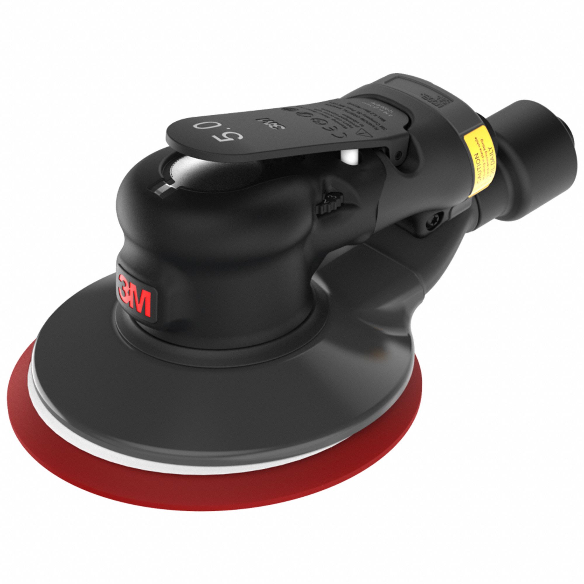 Air Orbital Sander: 5 in, Hook and Loop, 3/16 in Orbit, Central Vacuum, Midweight, Heavy Duty