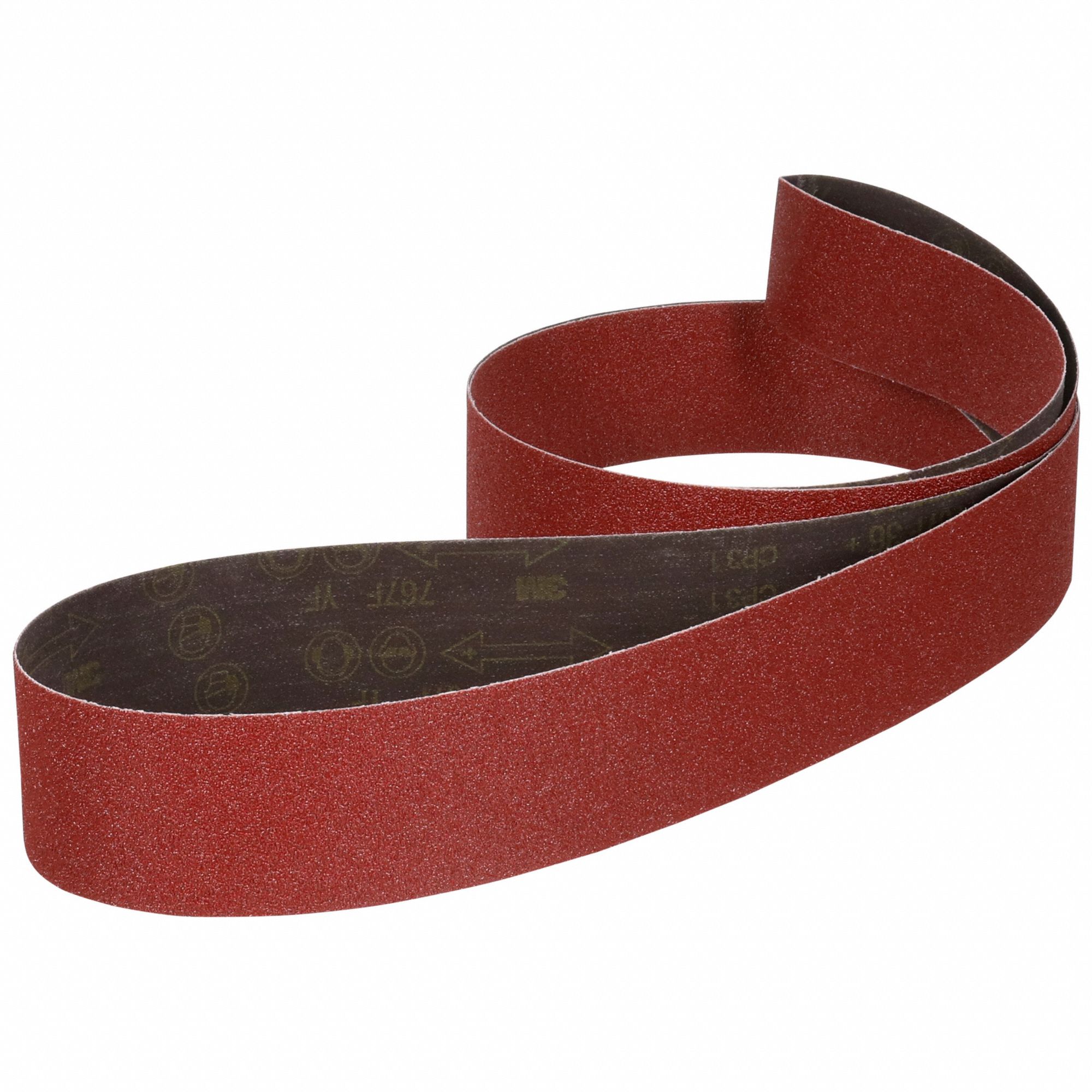 Sanding Belt: 2 in W x 72 in L, Ceramic, 80 Grit, YF Wt Polyester Backing, 767F, 50 PK