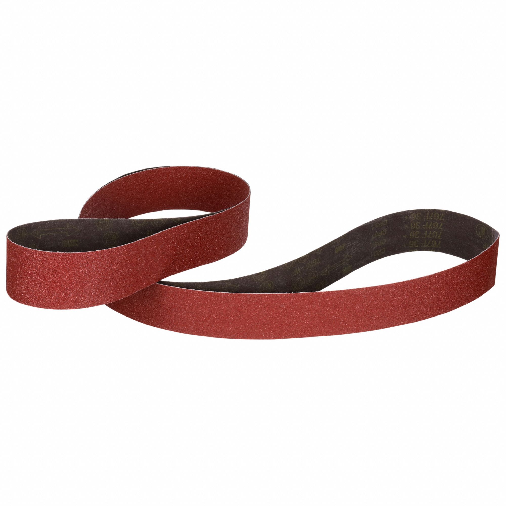 Sanding Belt: 2 in W x 132 in L, Ceramic, 80 Grit, YF Wt Polyester Backing, 767F, 50 PK