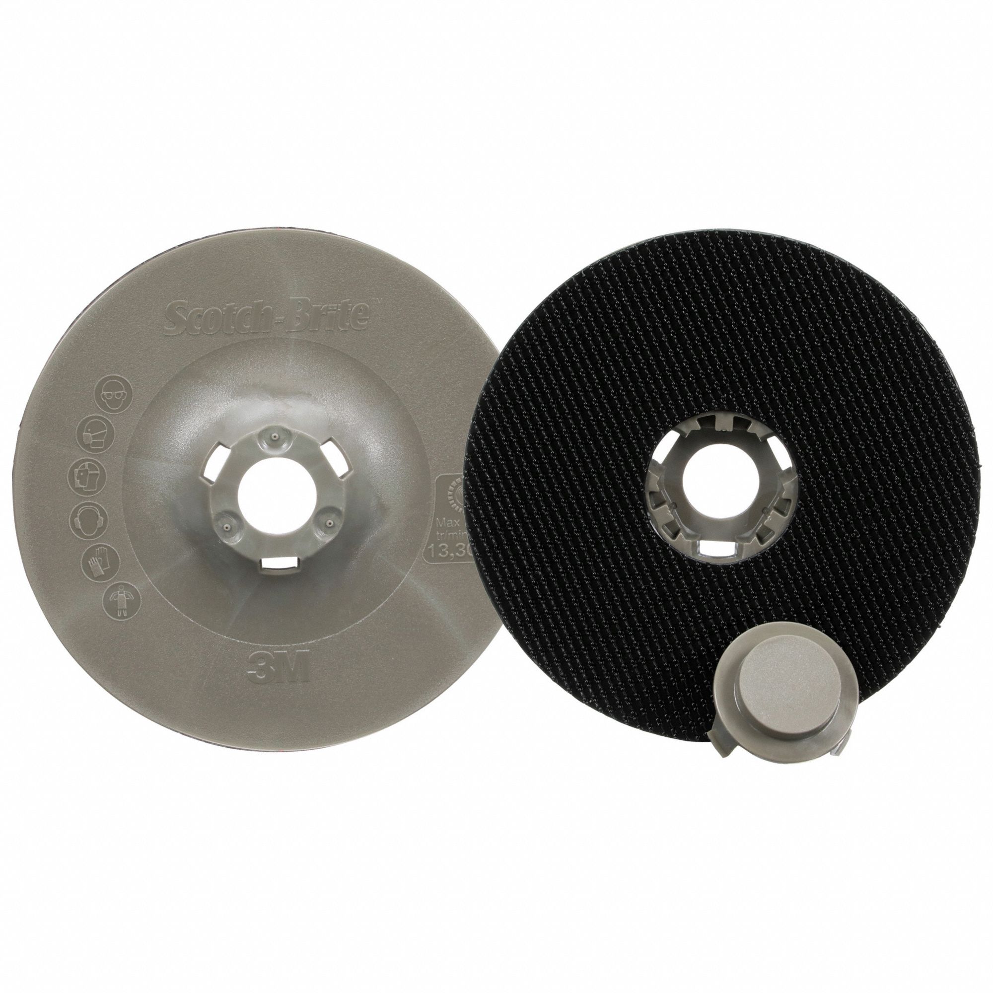 HOOK-AND-LOOP DISC BACKUP PAD, 4&frac12; IN DIAMETER, 5/8"-11 INTERNAL-THREAD, NON-VACUUM, 10 PK