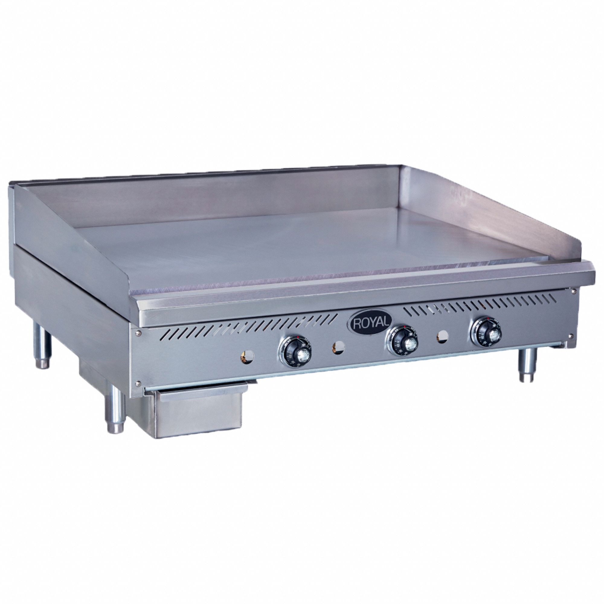 Natural Gas Griddle: Gas, Thermostatic, 23 7/8 in x 24 in Cooking Surface