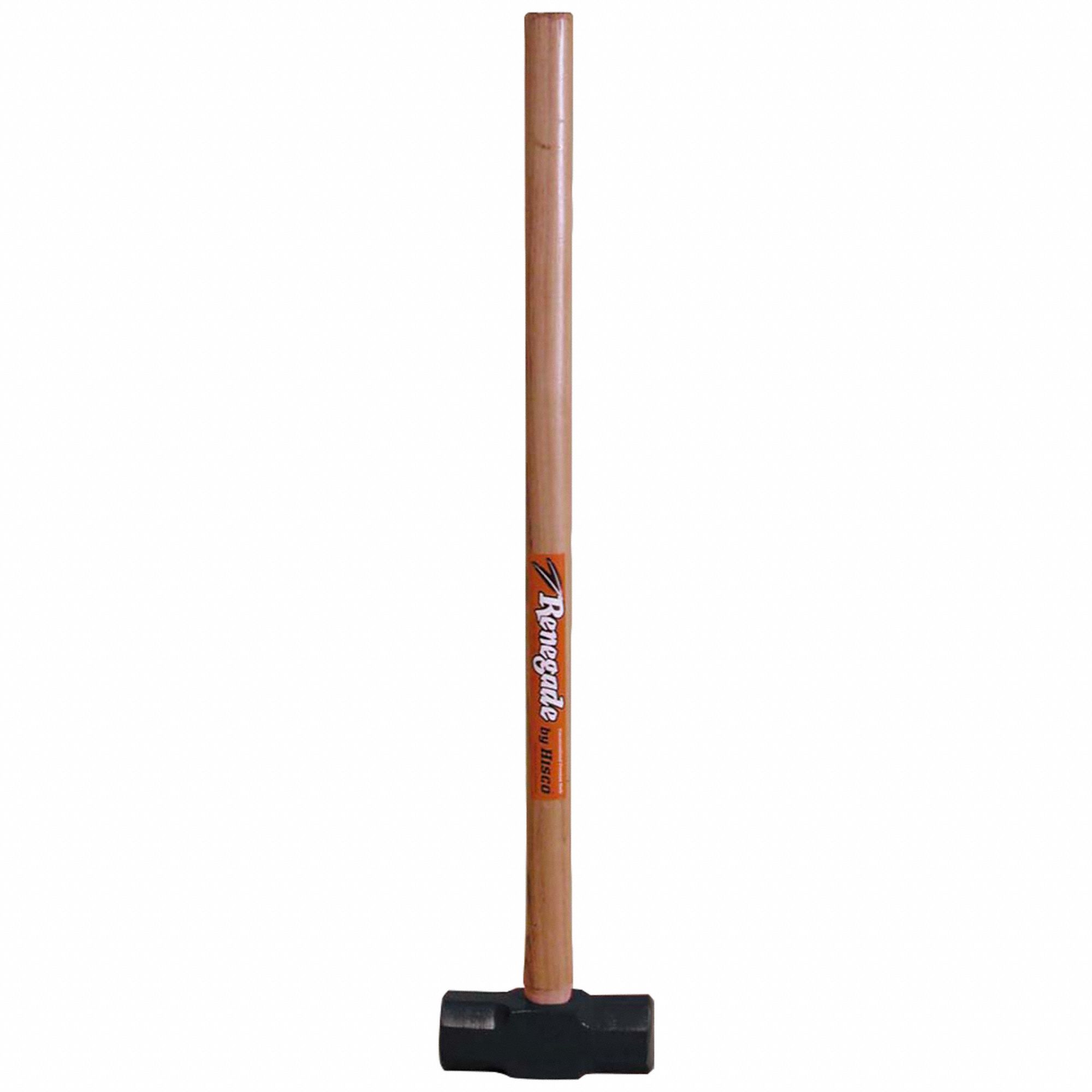 Sledge Hammer: Steel, Wood Handle, 6 lb Head Wt, 2 1/4 in Dia, 36 in Overall Lg, Plain Grip