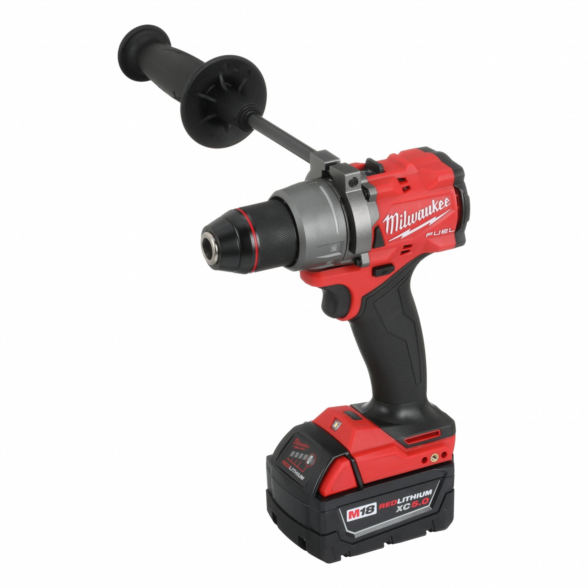 Hammer Drill: 18V DC, Compact Premium, 1/2 in Chuck, 5/8 in Concrete Capacity, 2 Speeds