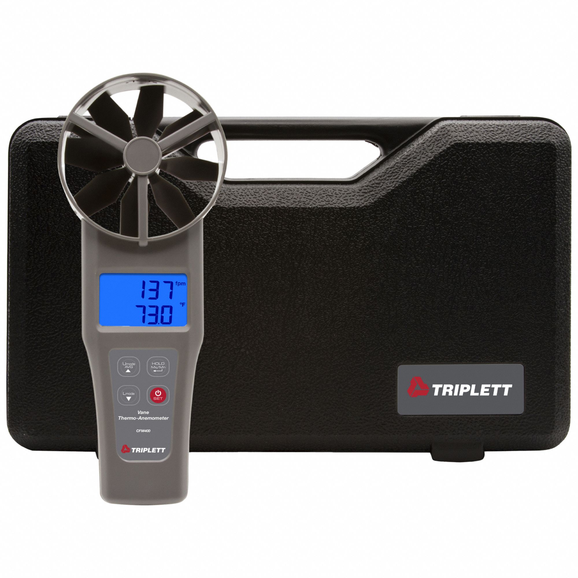 TRIPLETT CFM/CMM Air Volume Meter with NIST 794UC1CFM400NIST Grainger