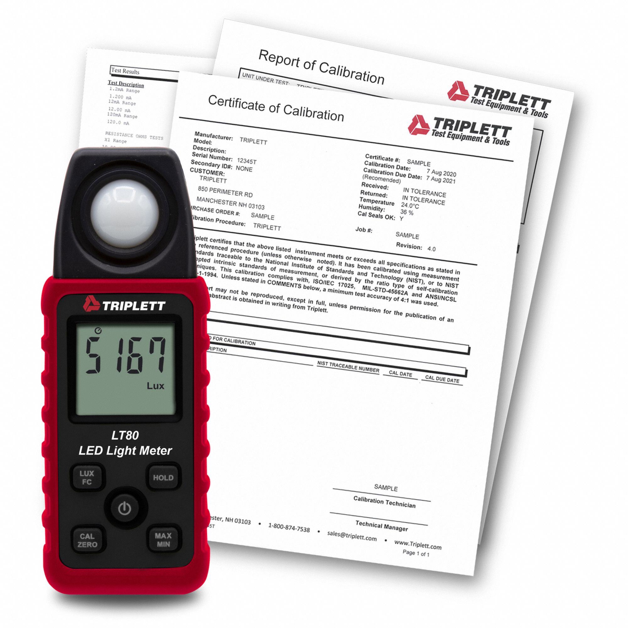 LIGHT METER, CARRYING CASE, +/-3% LIGHT LEVEL ACCURACY, LCD, INCLUDED, NIST