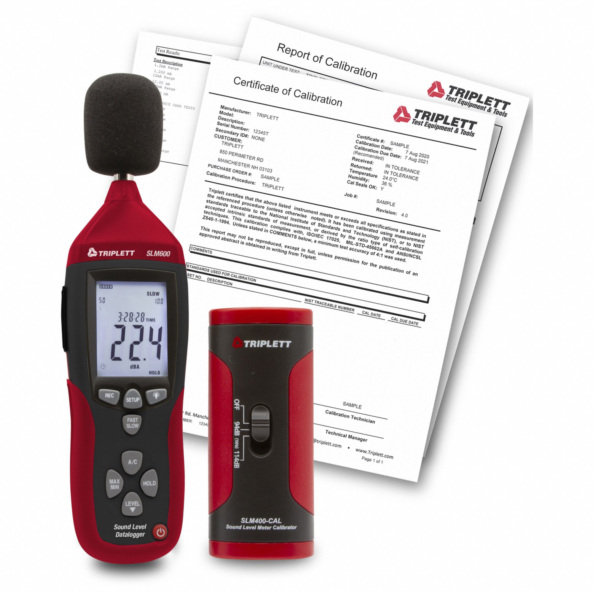 Sound Level Meter: 30 dB to 130 dB, Included, Sound Level Meters, Type 2, 30 dB to 130 dB