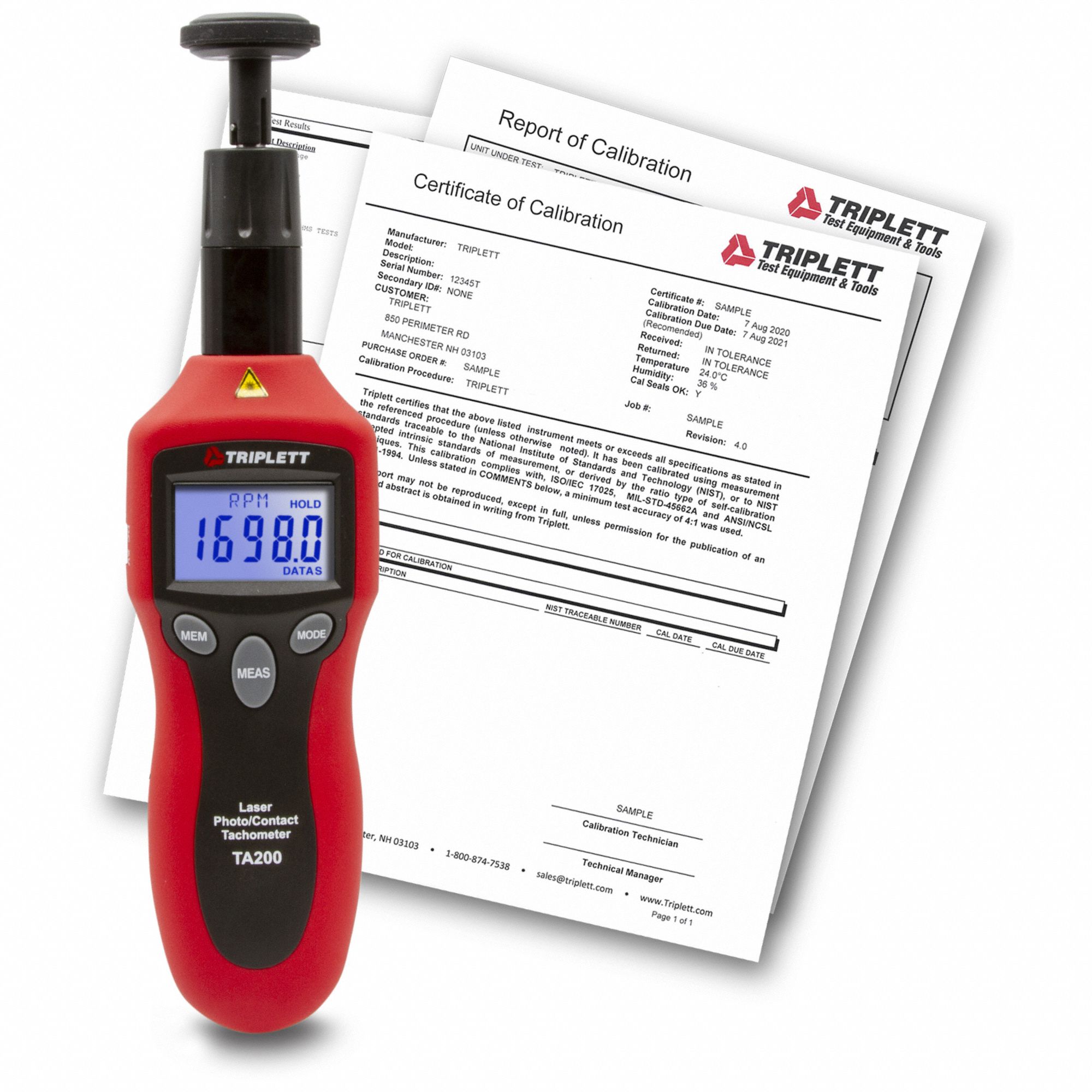 Tachometer,  +/-0.05% RPM Acc,  LCD