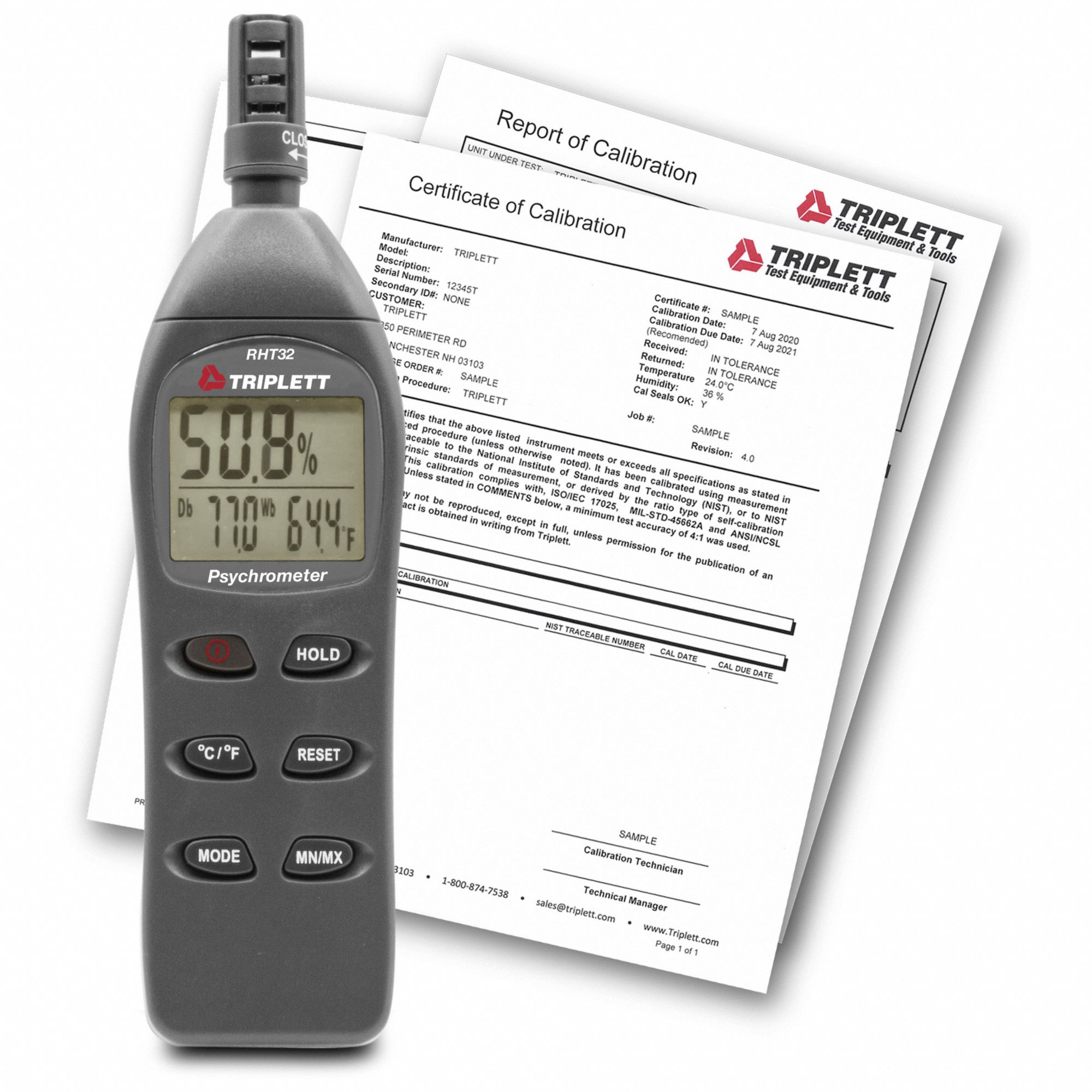 HANDHELD HUMIDITY METER, ONBOARD, INCLUDED, AMBIENT TEMP, 7 IN X 2 IN X 1 IN, -4 ° F TO 122 ° F
