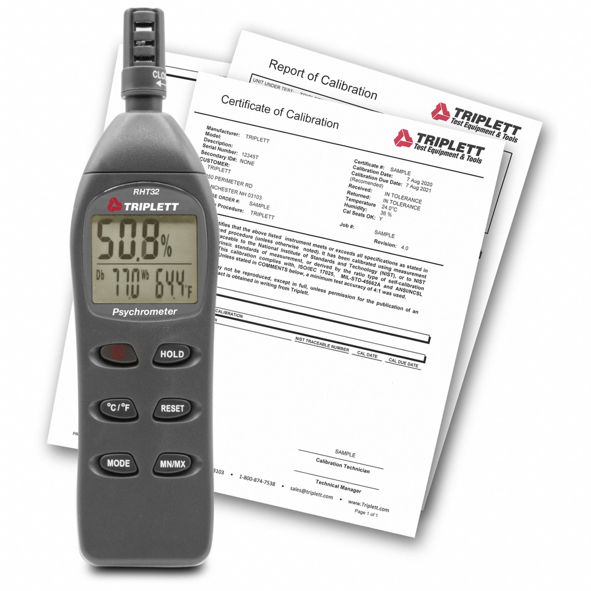 Traceable Calibrated Relative Humidity Meter with Dew Point