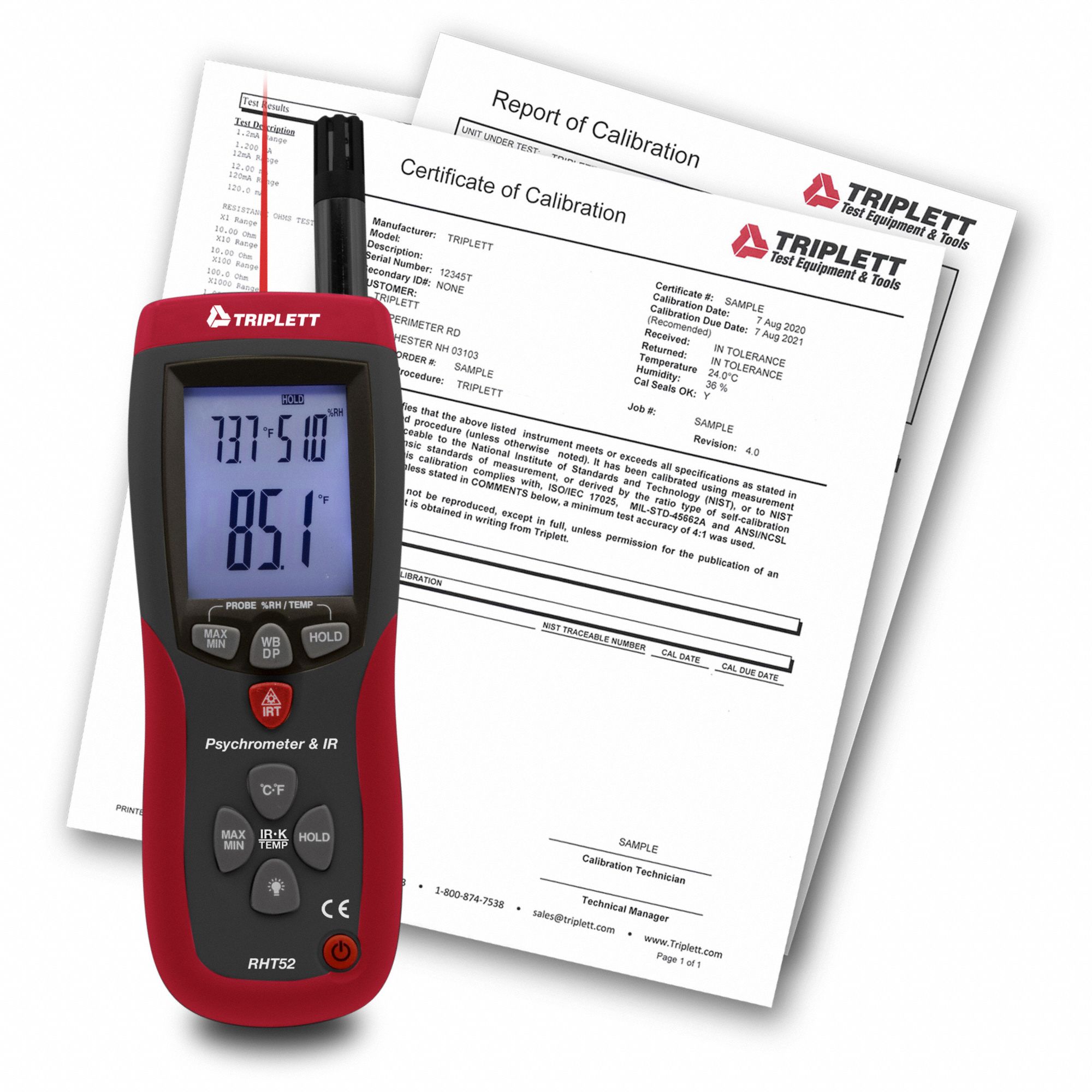 HYGRO-THERMOMETER DEW POINT IR NIST, ONBOARD, INCLUDED, AMBIENT TEMP/SURFACE TEMP