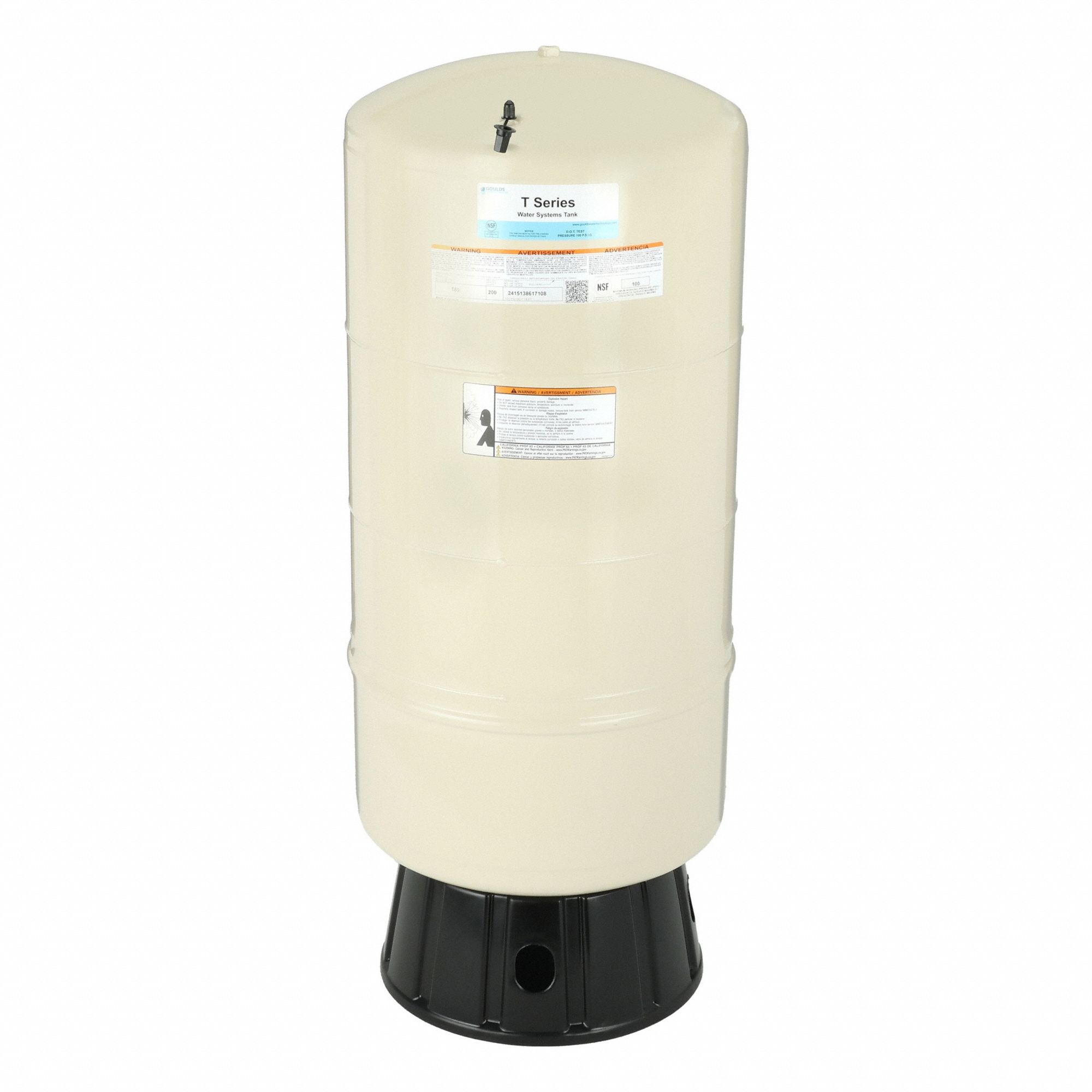 Epoxy Coated Diaphragm Tanks: Vertical, 25.9 gal Tank Capacity, Rubber, 1 in