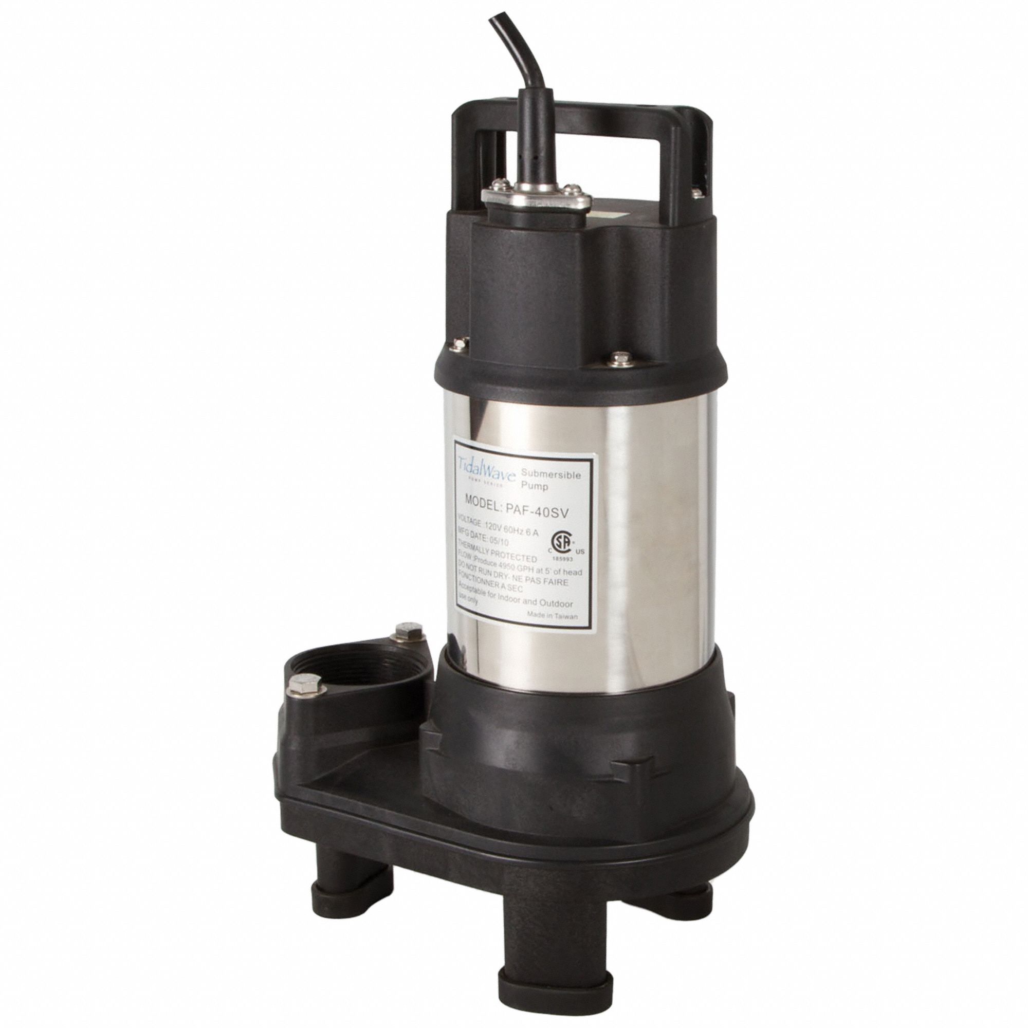 PAF Series Pump, 1/2 HP: 1/2 hp, 115V, FRP Composite/Stainless Steel housing, 32 ft Max Head