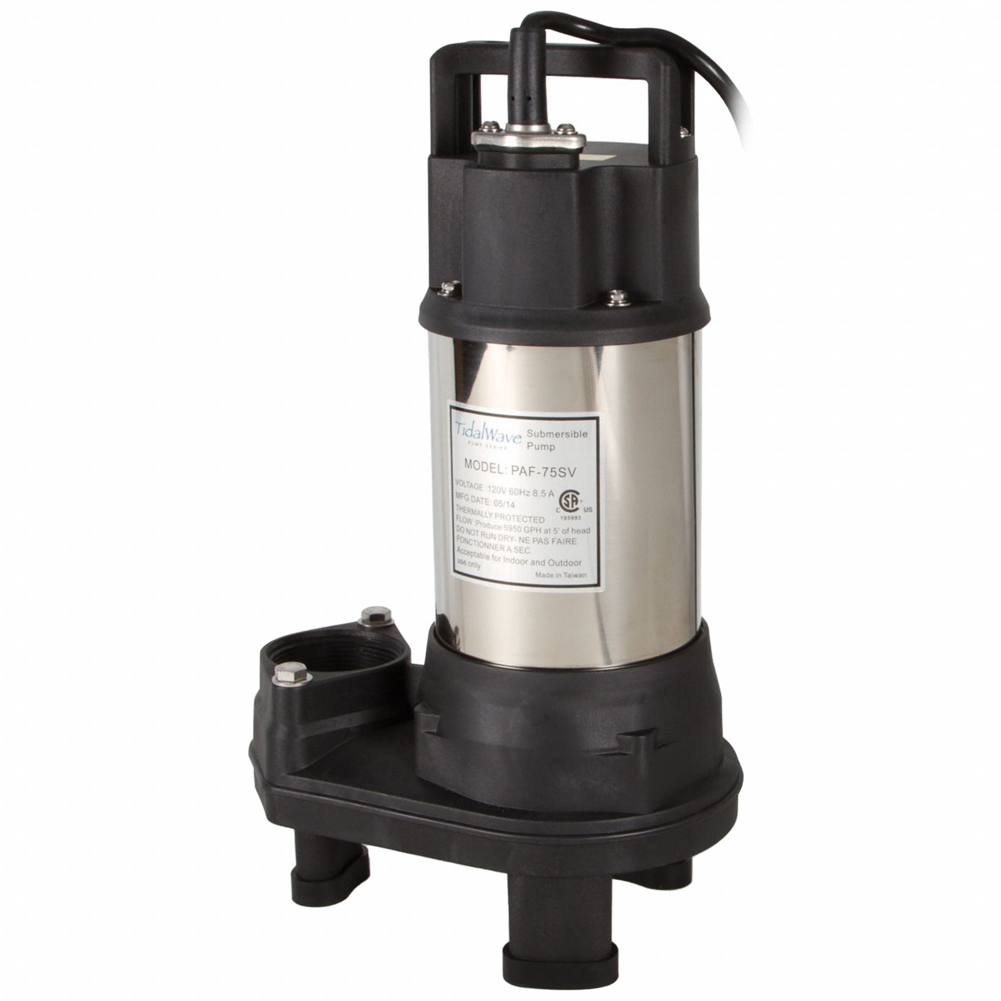 PAF Series Pump, 1 HP: 1 hp, 115V, FRP Composite/Stainless Steel housing, 36 ft Max Head