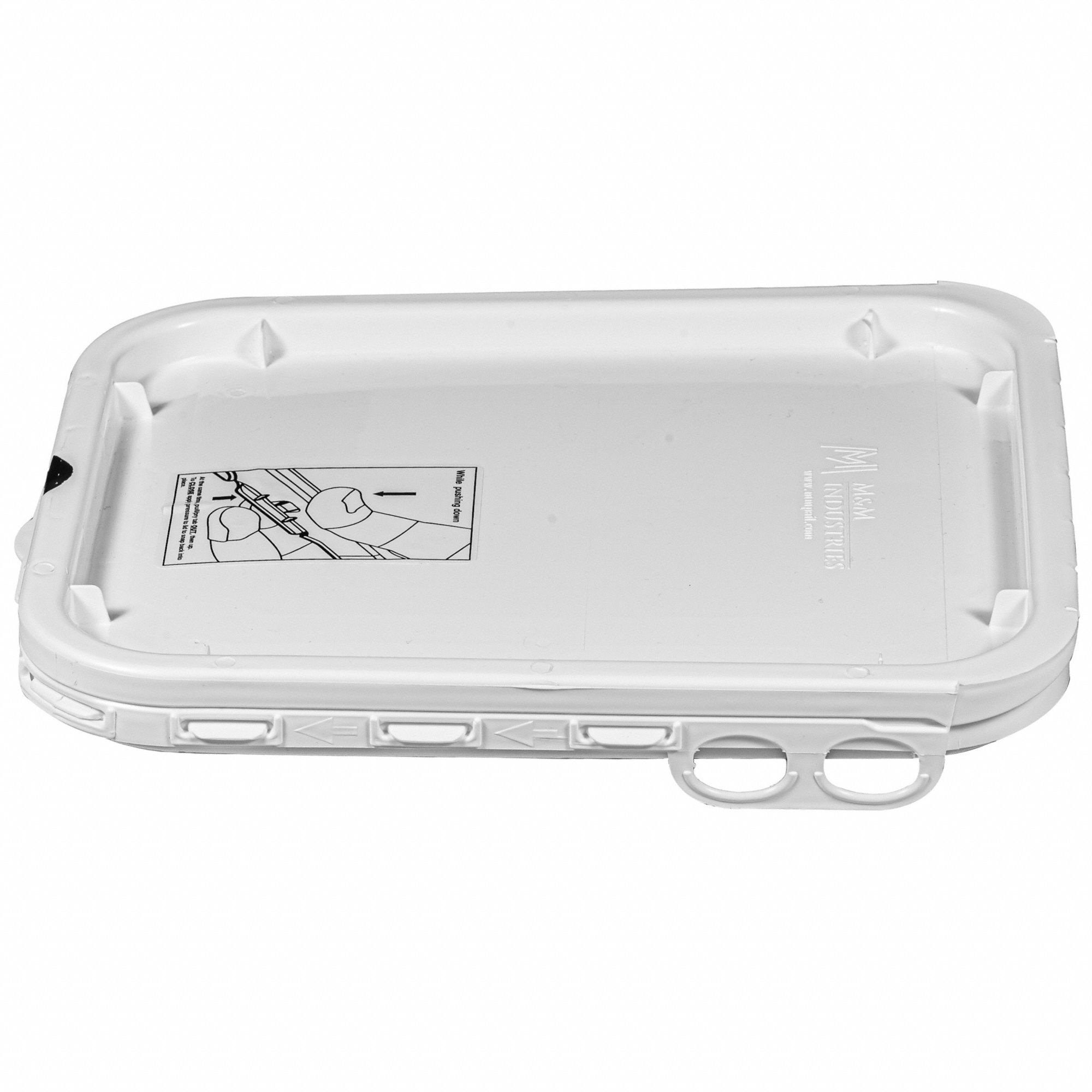 Lid: Tear Tab, White, Plastic, FDA Grade, 9 5/8 in L x 7 7/8 in W, Not NSF Certified