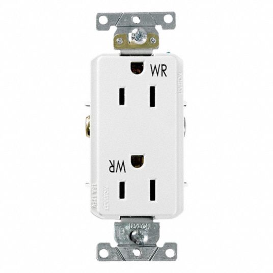 LEVITON, Duplex, 5-15, Decora Plus Duplex Receptacle Outlet - 2AJ248 ...