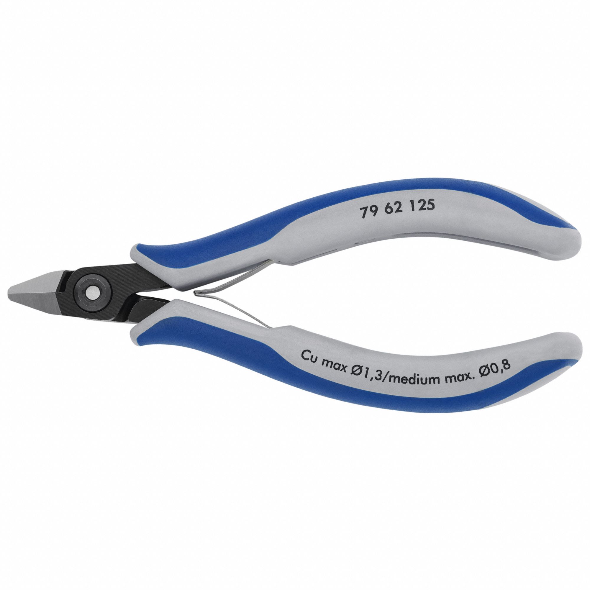 Precision Diagonal Cutting Plier: ESD-Safe, Flush, Pointed, 5 in Overall Lg, 1/2 in Jaw Lg